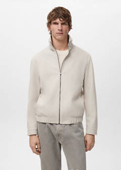Zip-up cloth jacket — Sand 1