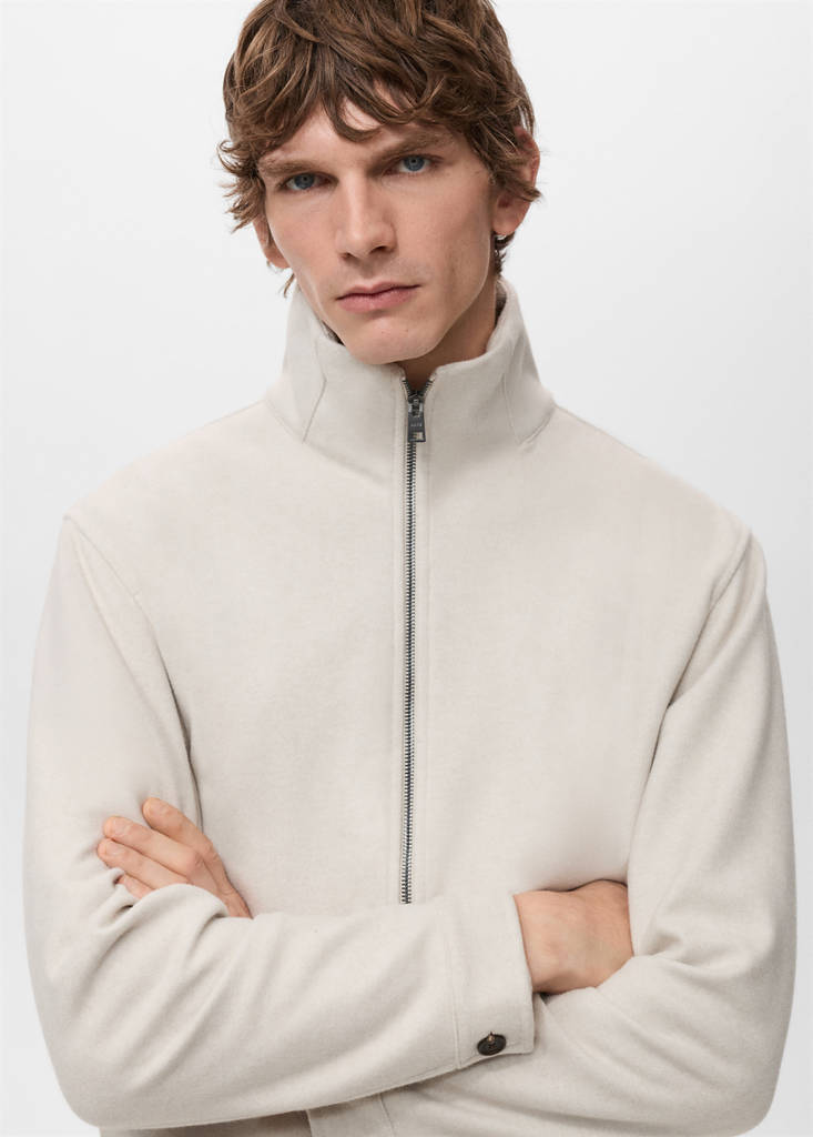 Zip-up cloth jacket — Sand