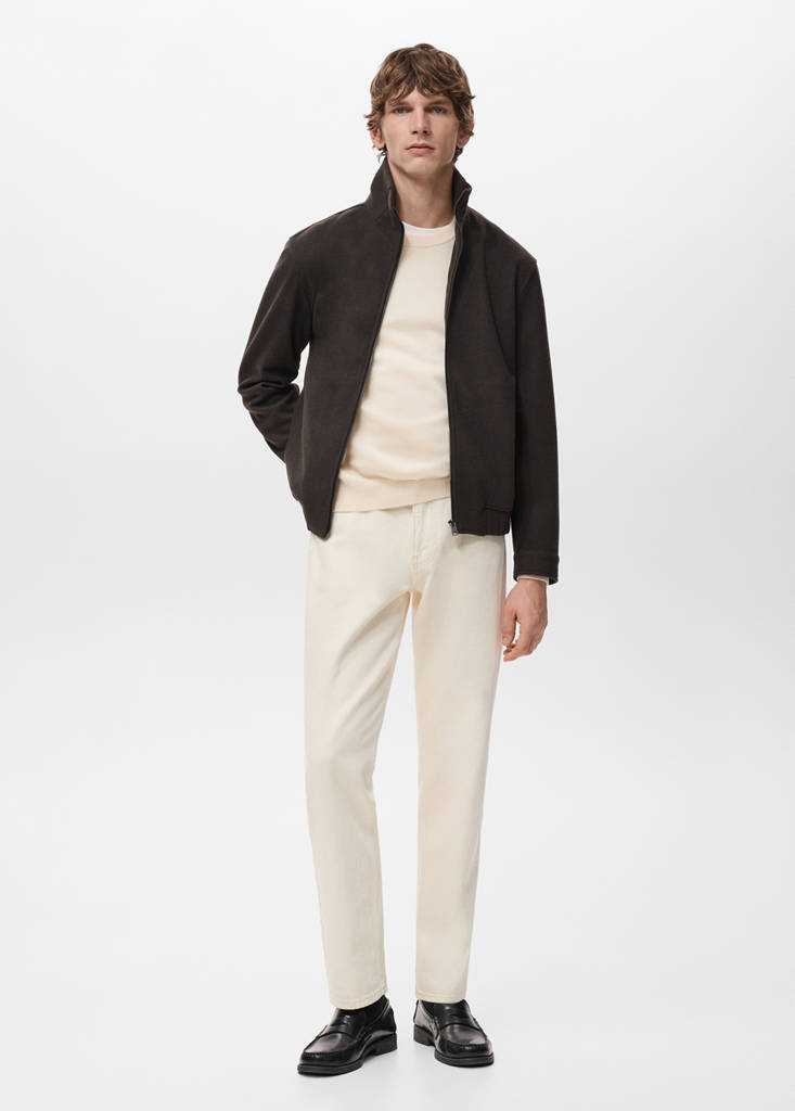 Zip-up cloth jacket — Chocolate