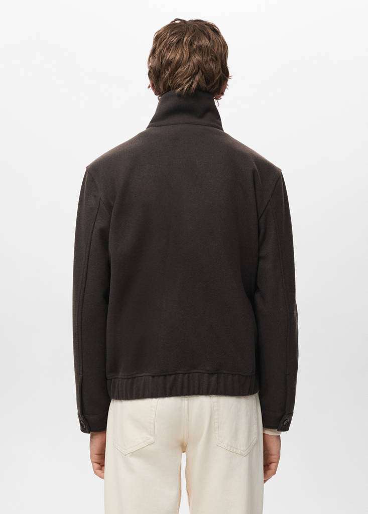 Zip-up cloth jacket — Chocolate