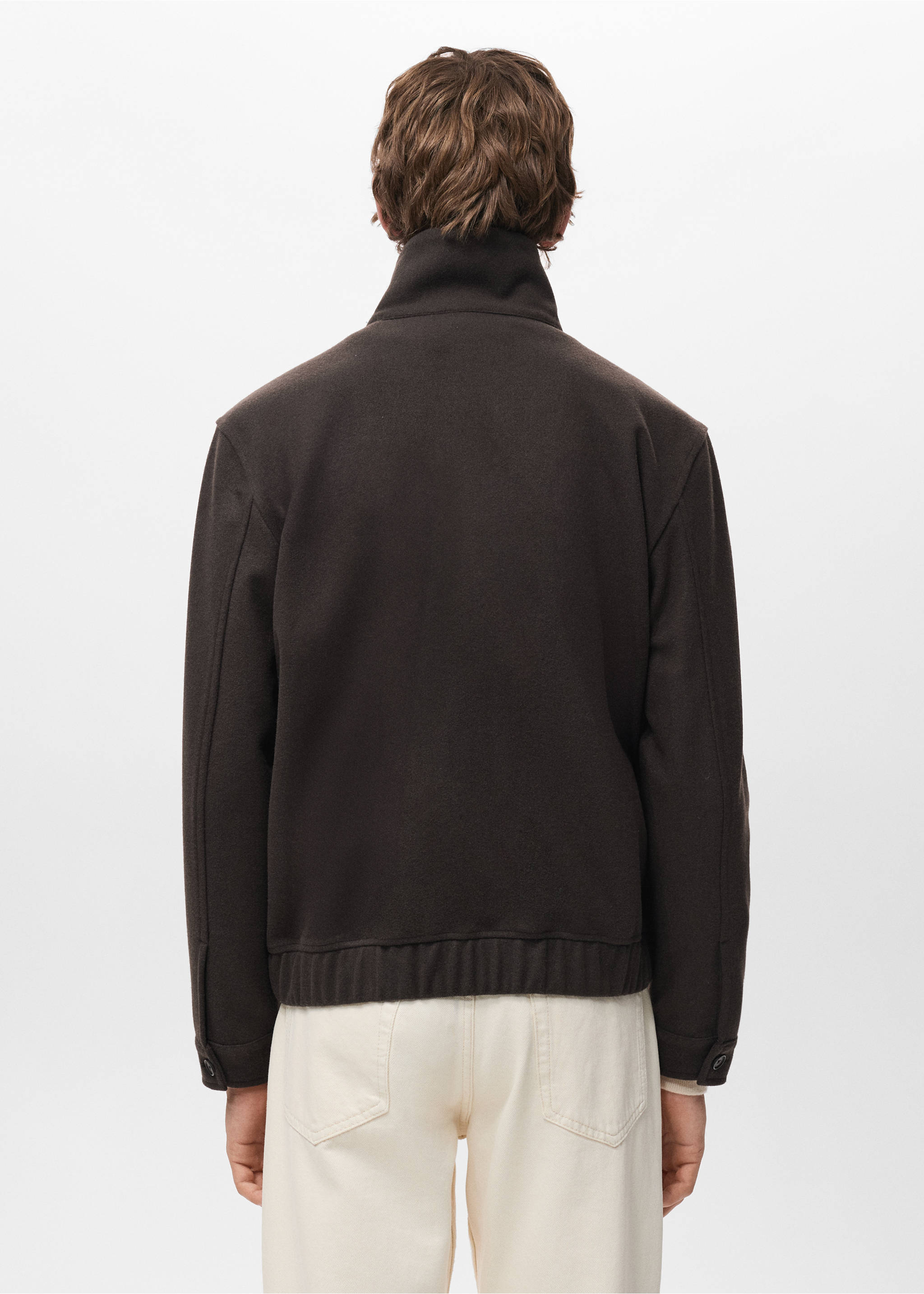 Zip-up cloth jacket - Reverse of the article, Chocolate. Ref: 27051258-00.
