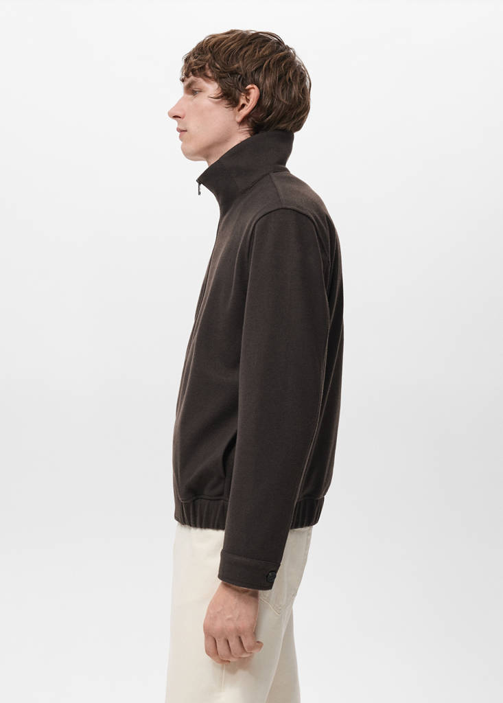 Zip-up cloth jacket — Chocolate