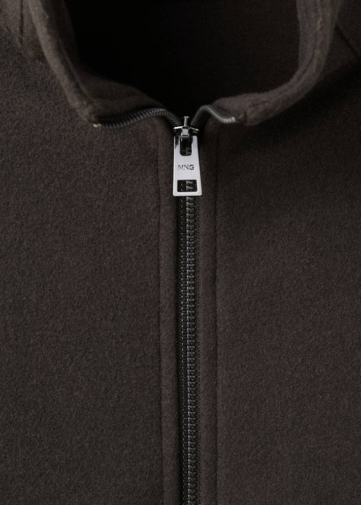 Zip-up cloth jacket — Chocolate