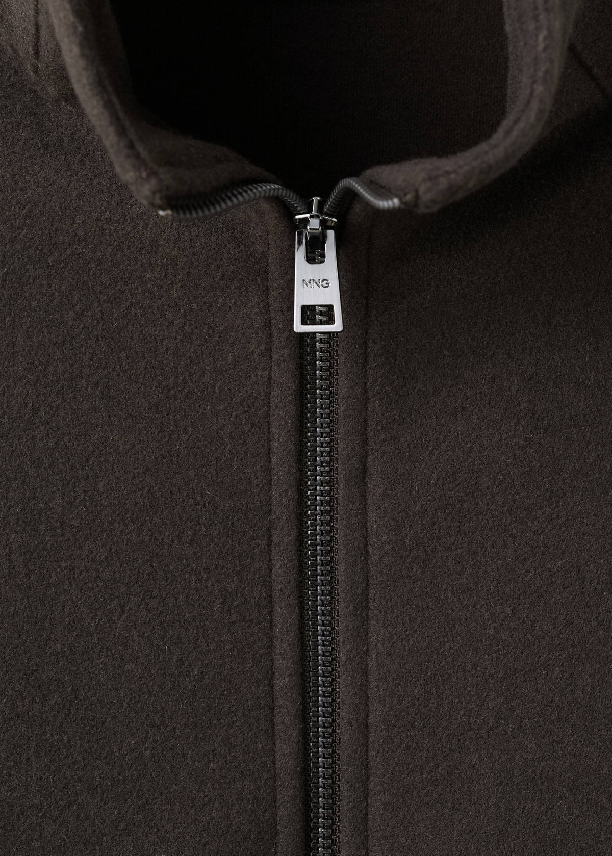 Zip-up cloth jacket — Chocolate