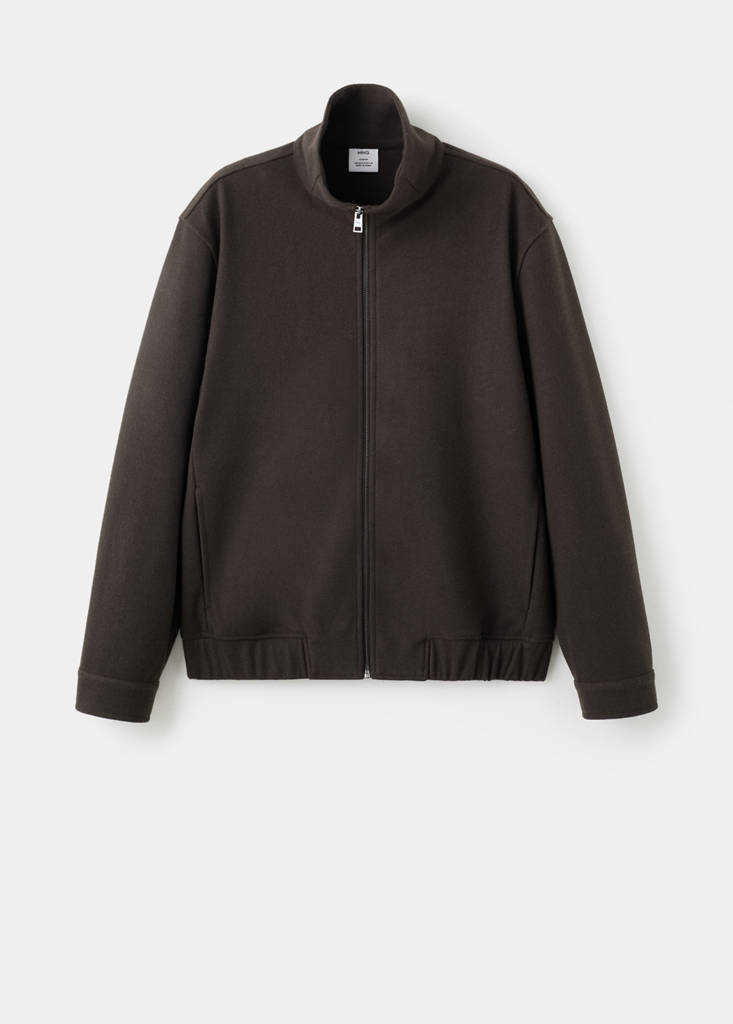 Zip-up cloth jacket — Chocolate