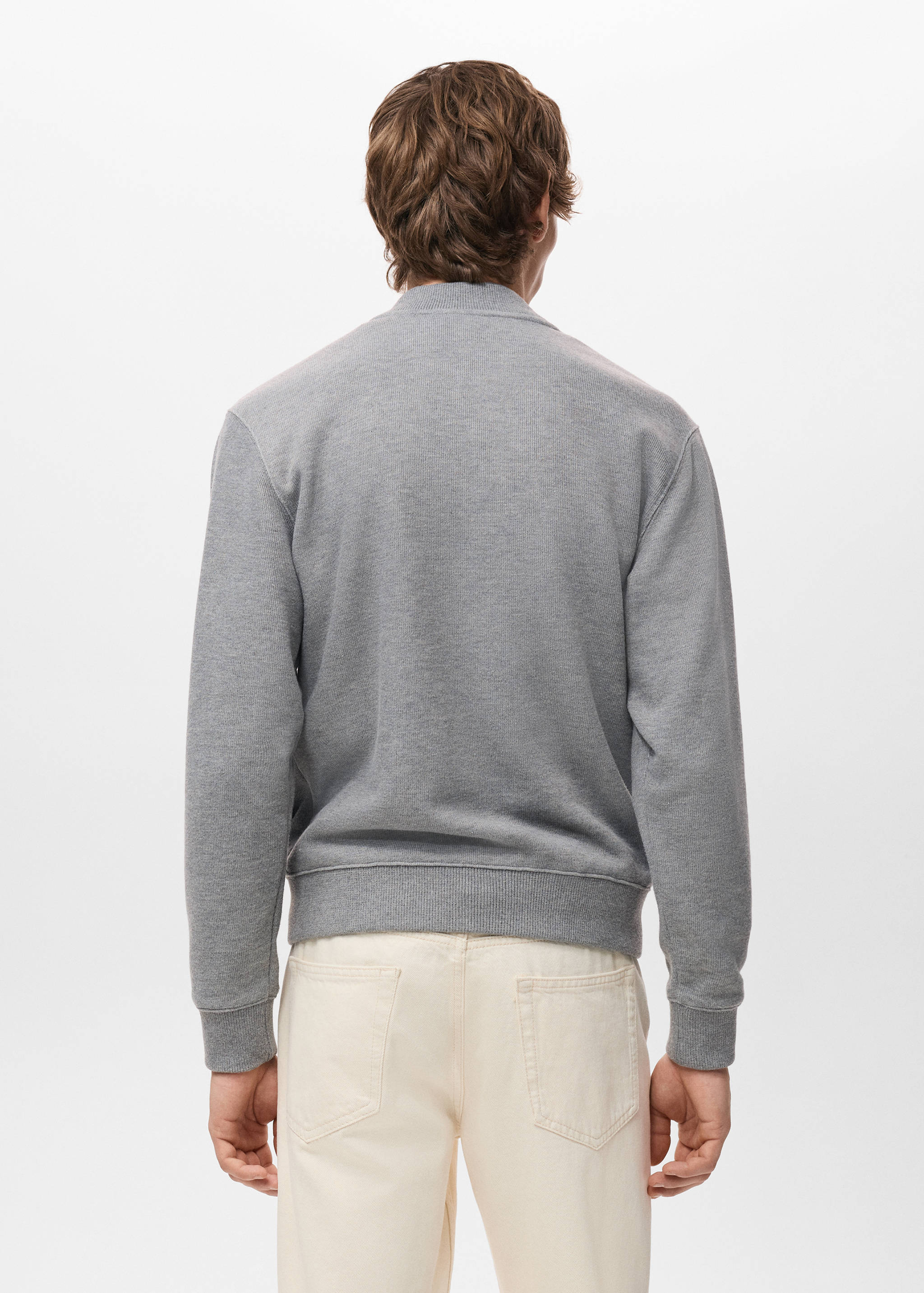 Bomber hoodie with zip - Reverse of the article