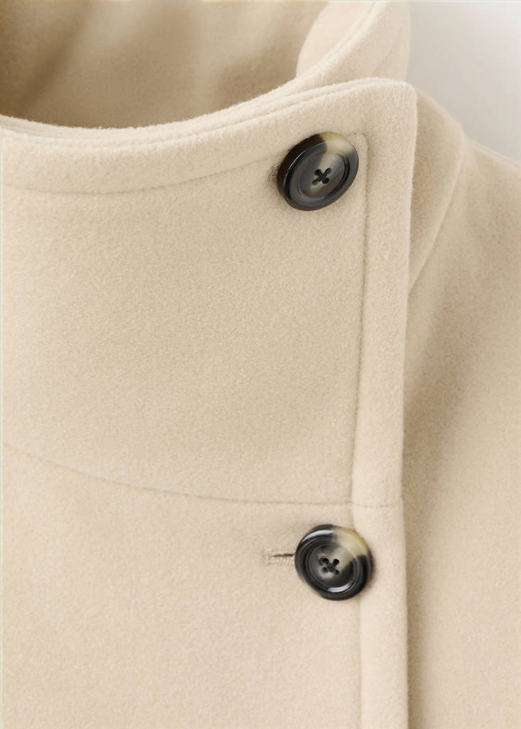 Wool-blend funnel-neck coat — Vanilla