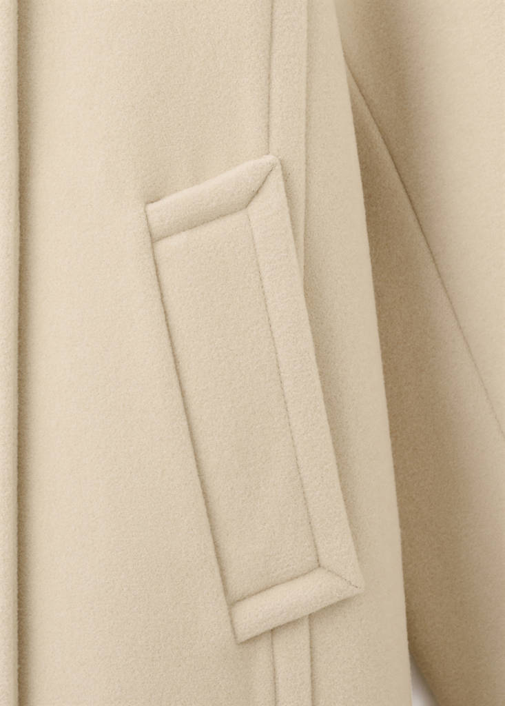 Wool-blend funnel-neck coat — Vanilla