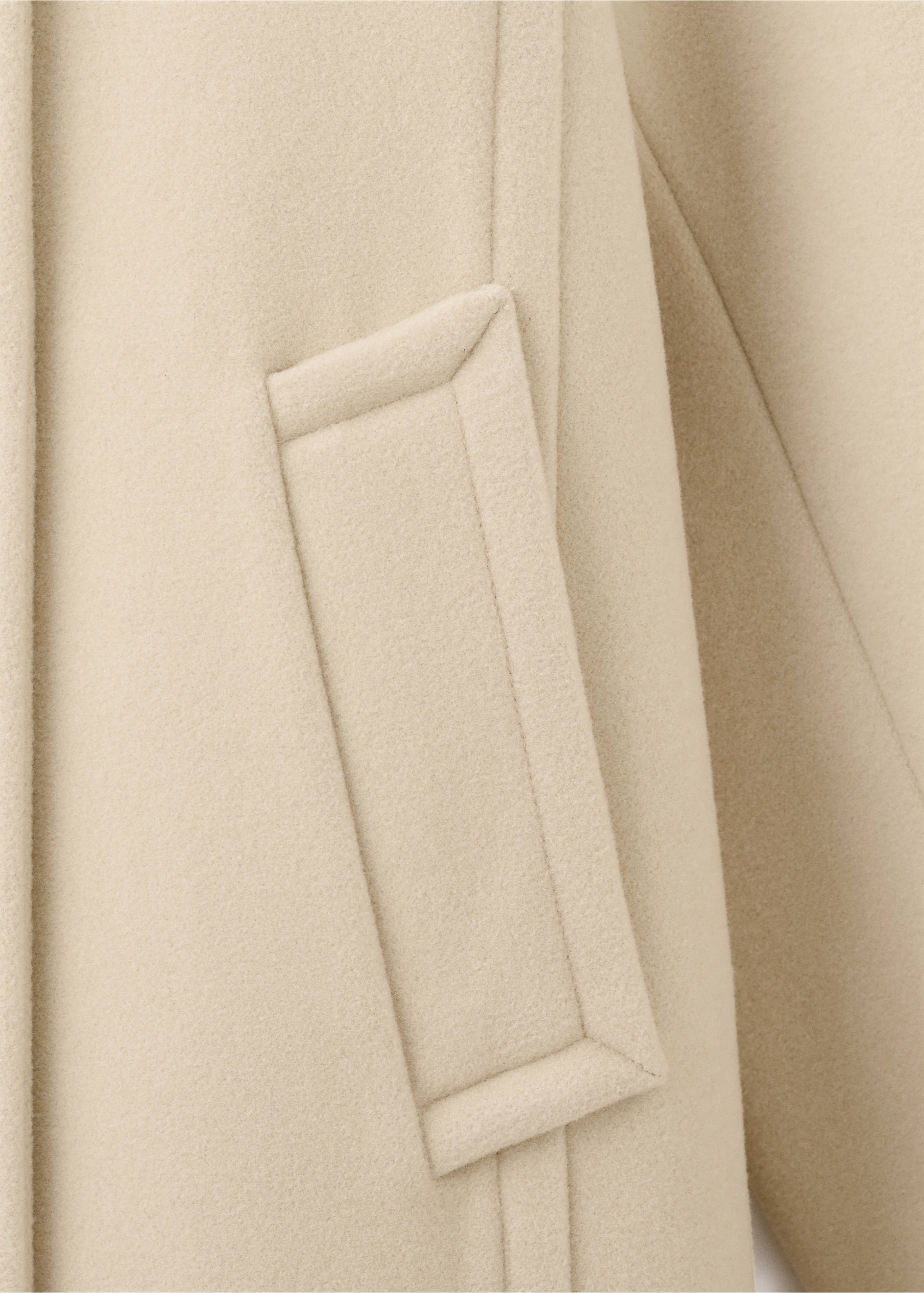 Manteau laine mélangée col cheminée - Détail de l'article 0, Vanille. Ref: 27051260-00.