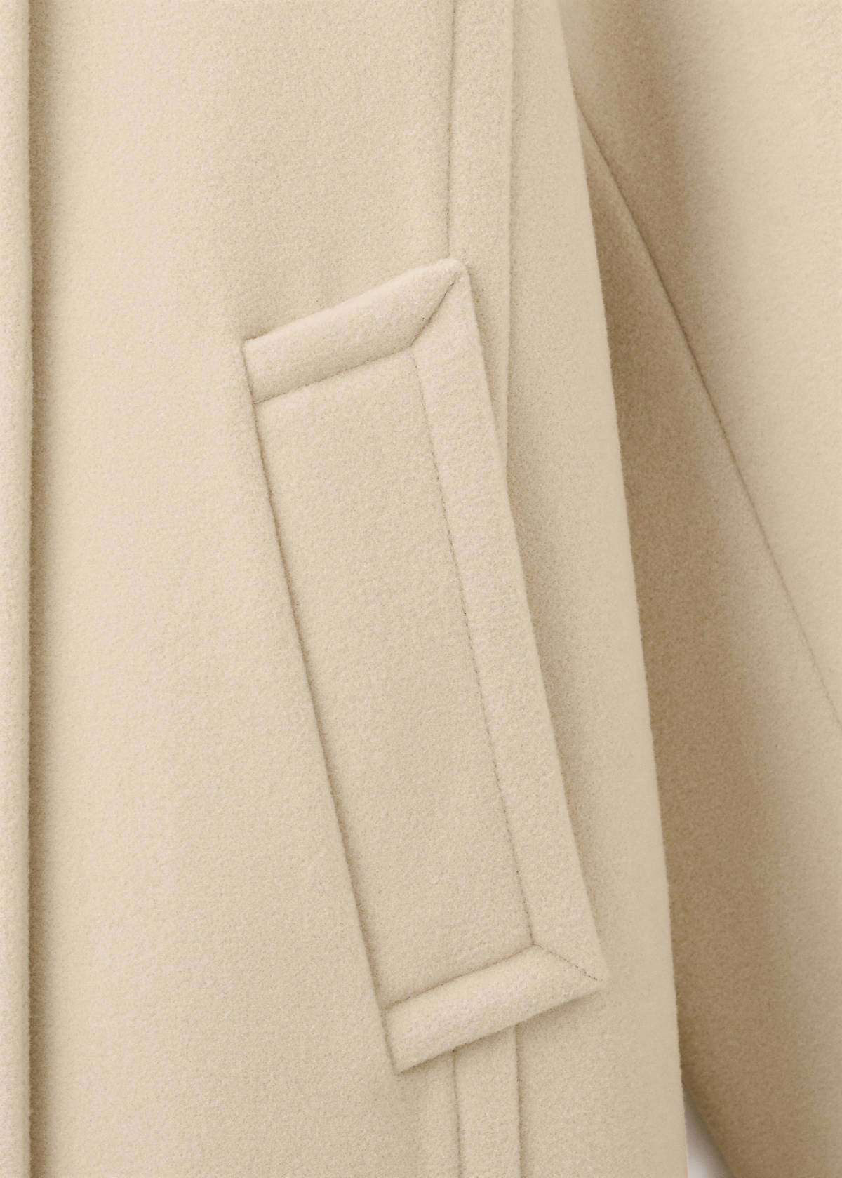 Wool-blend funnel-neck coat — Vanilla