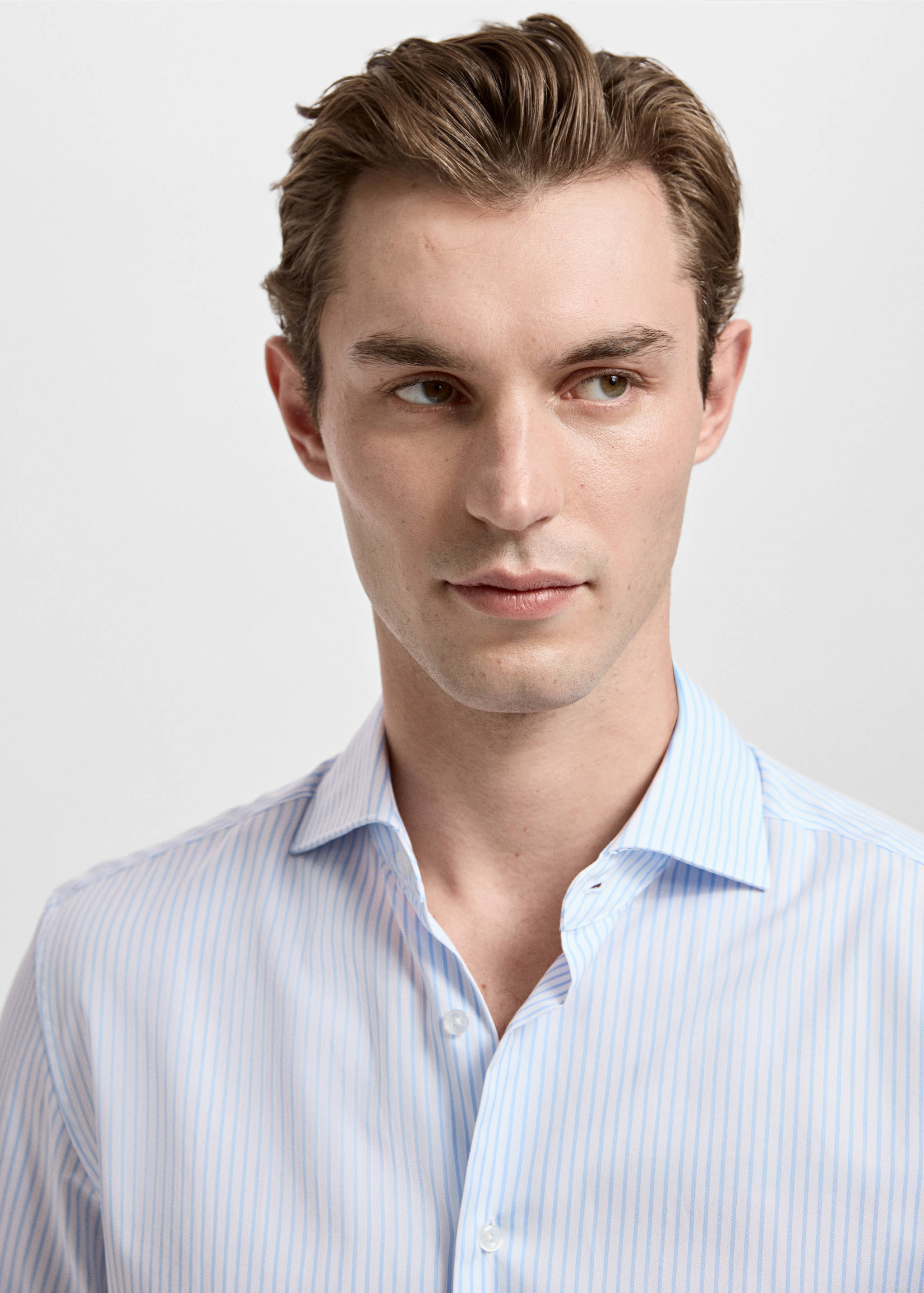 Camisa traje slim fit 100% algodón rayas - Detalle del artículo 1