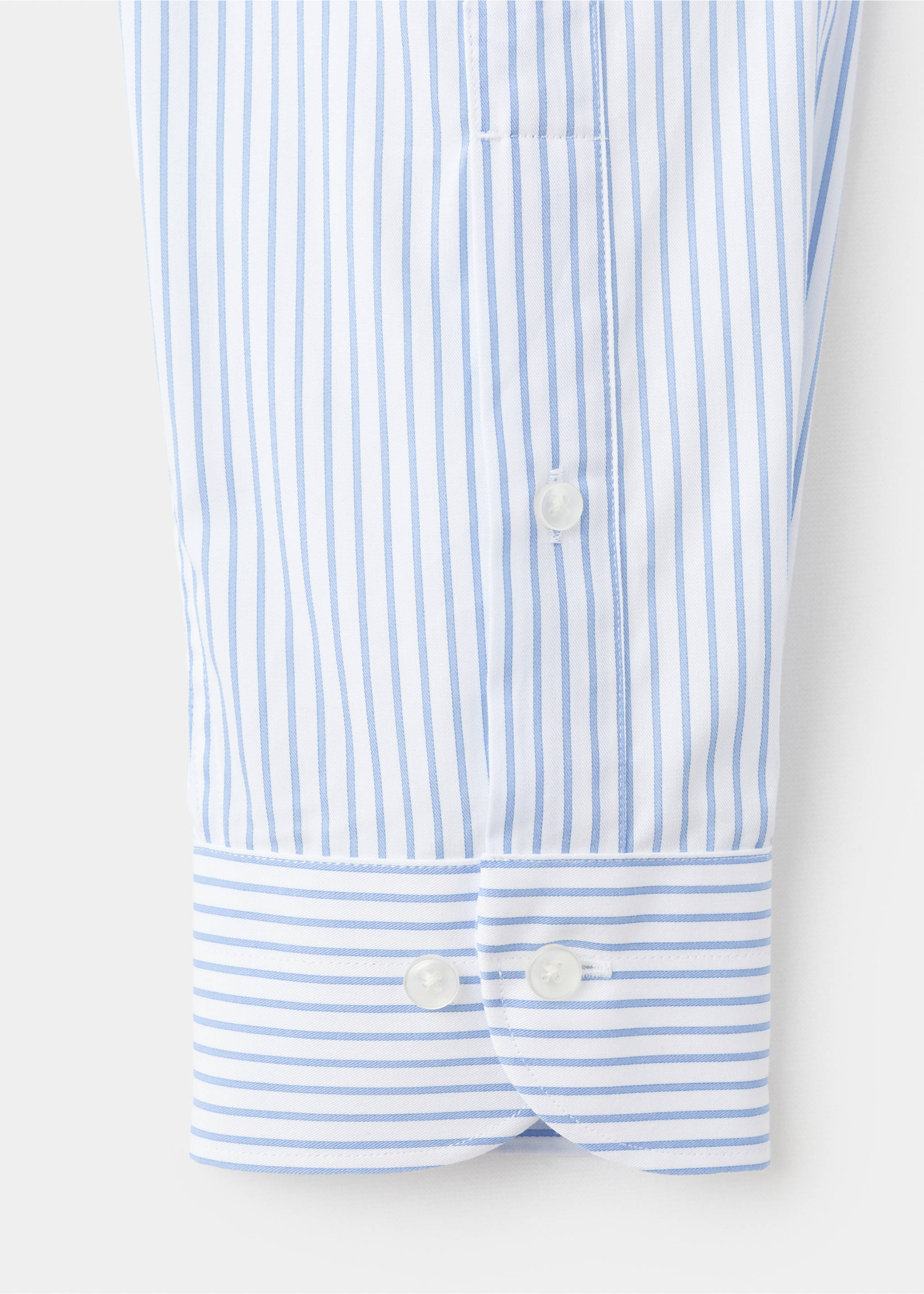 Camisa traje slim fit 100% algodón rayas - Detalle del artículo 0, Azul celeste. Ref: 27051262-00.