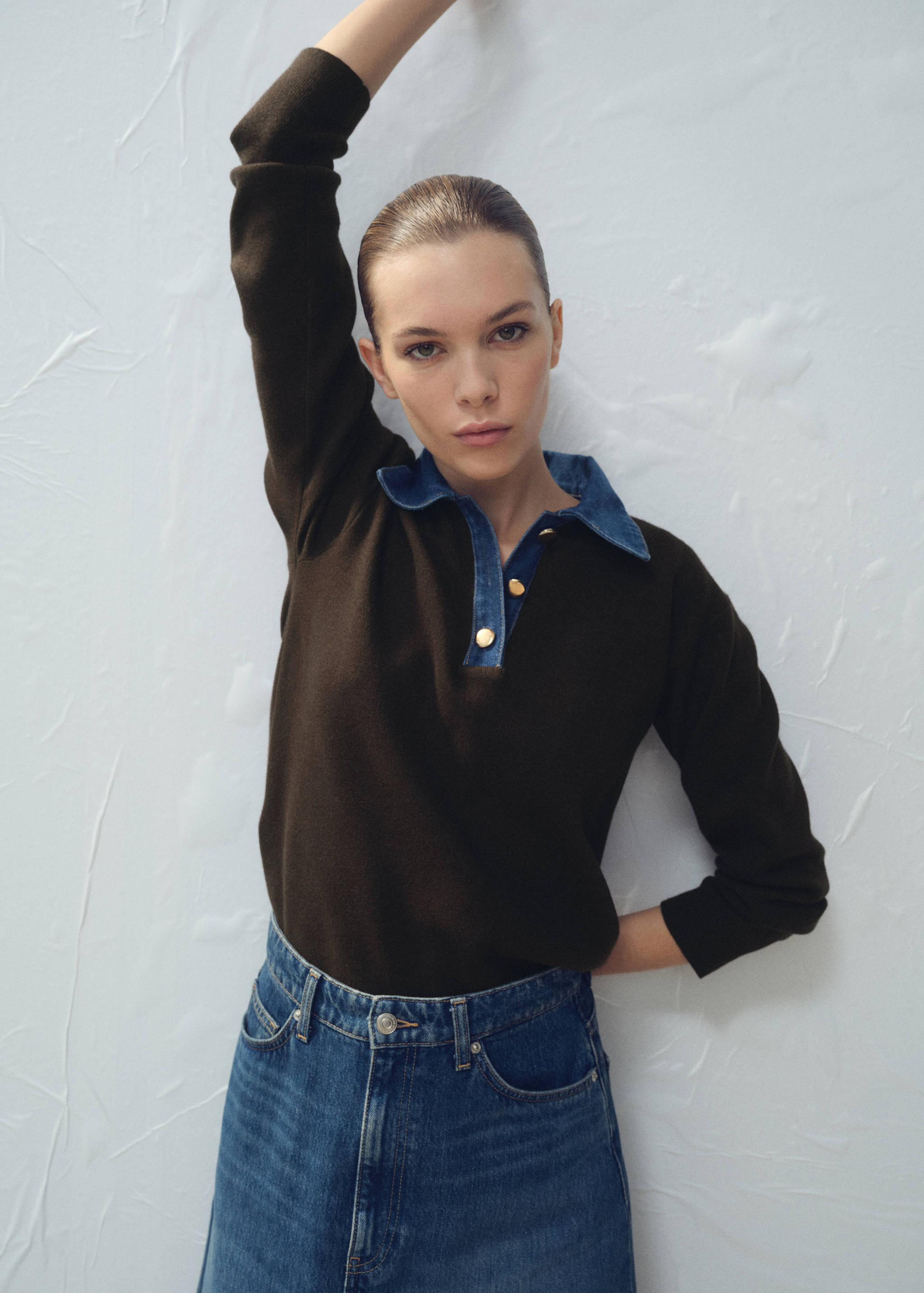 Πουλόβερ γιακάς πουκάμισου συνδυασμός - Μεσαίο πλάνο