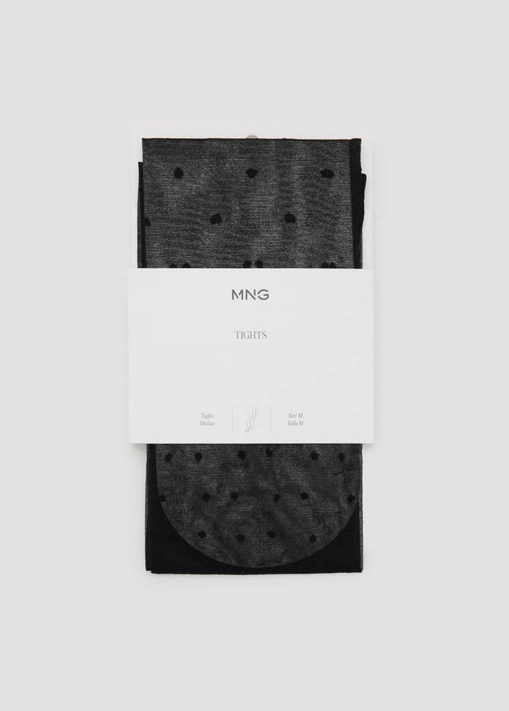 Polka-dot sheer stockings — Black