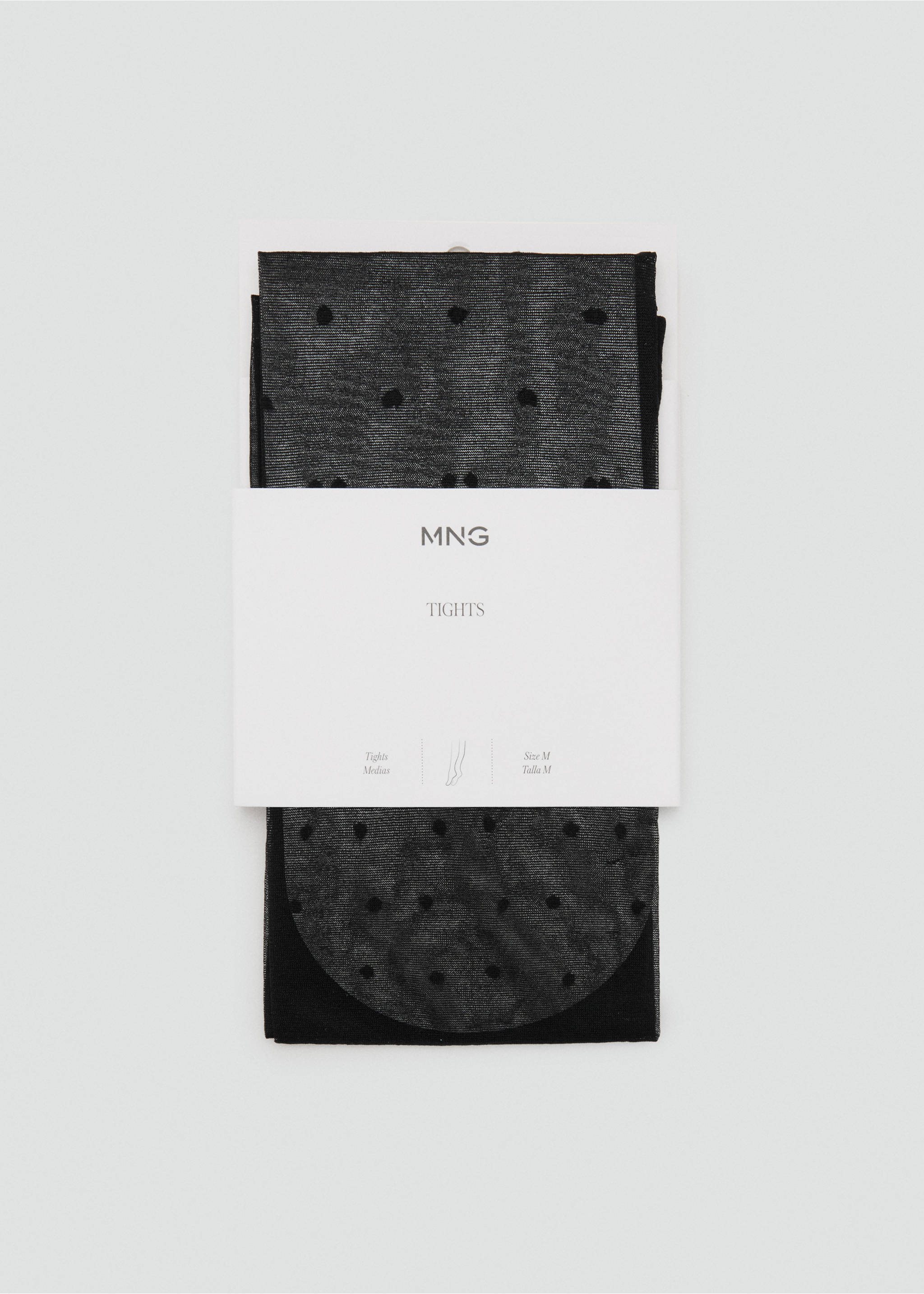 Polka-dot sheer stockings - Details of the article 2, Black. Ref: 27051265-00.