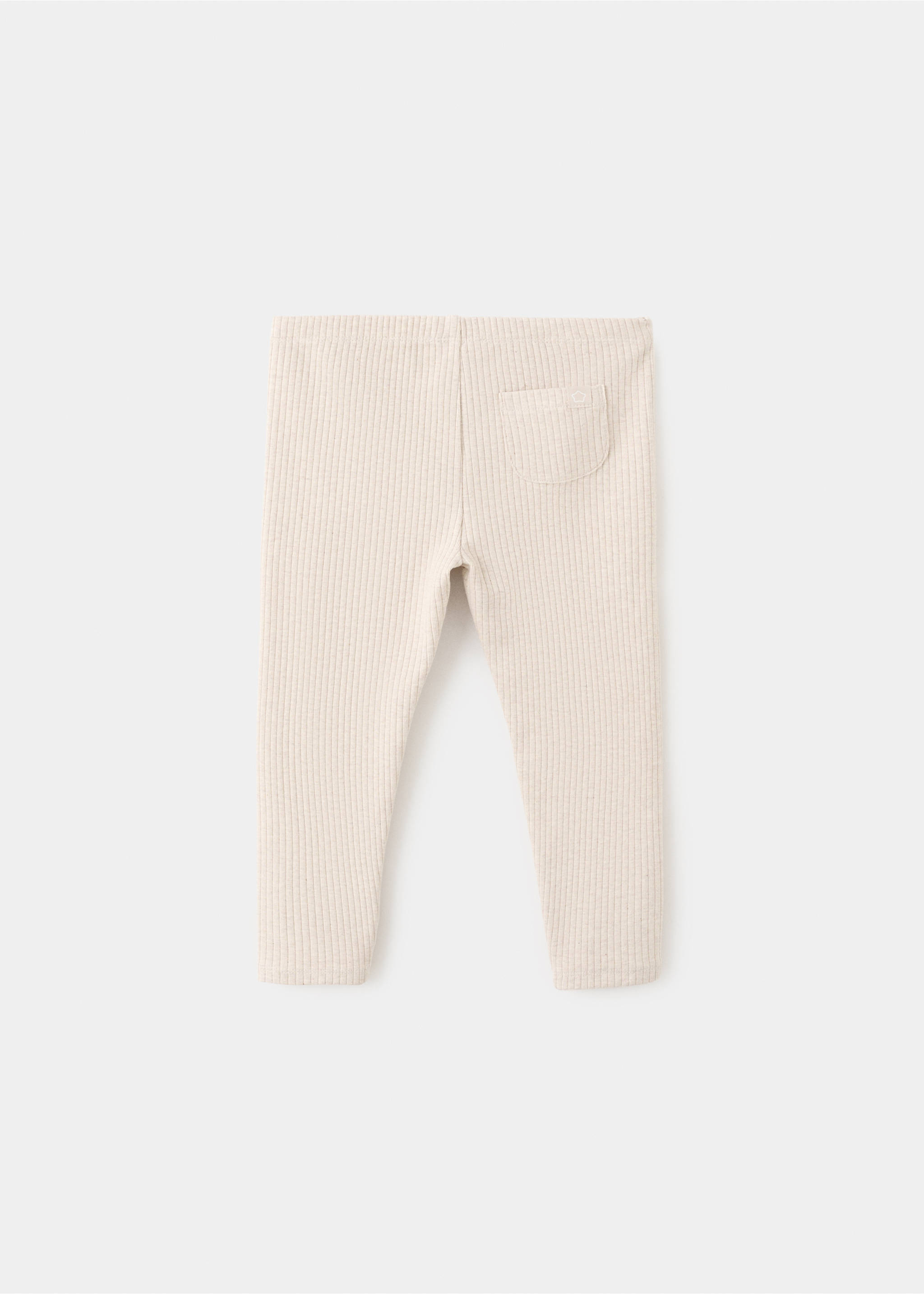 Leggings canalé algodón - Reverso del artículo, Arena. Ref: 27051269-00.