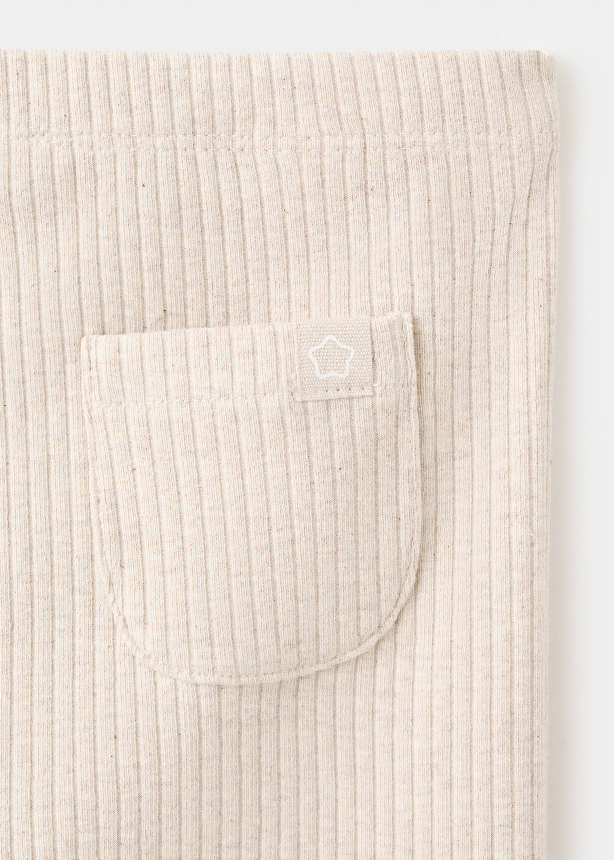 Leggings canalé algodón - Detalle del artículo 8, Arena. Ref: 27051269-00.