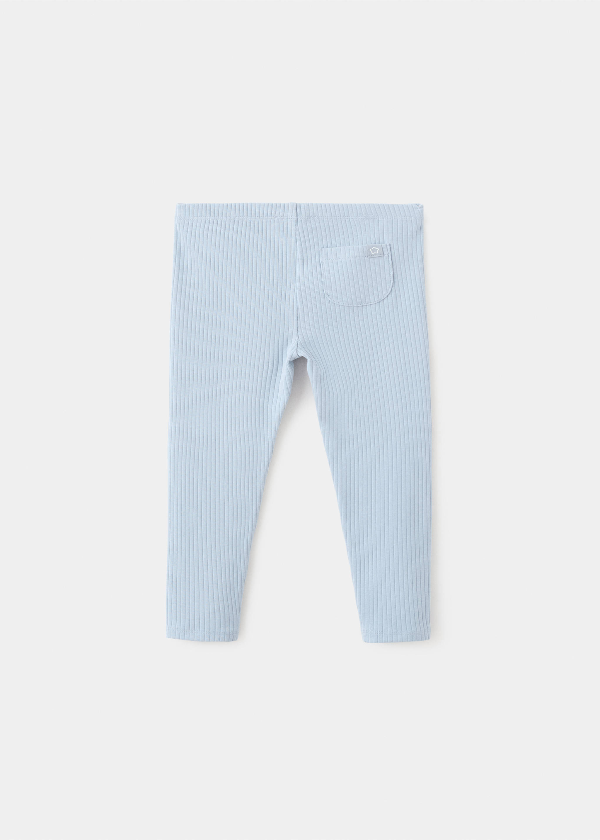 Leggings canalé algodón - Reverso del artículo, Azul. Ref: 27051269-00.