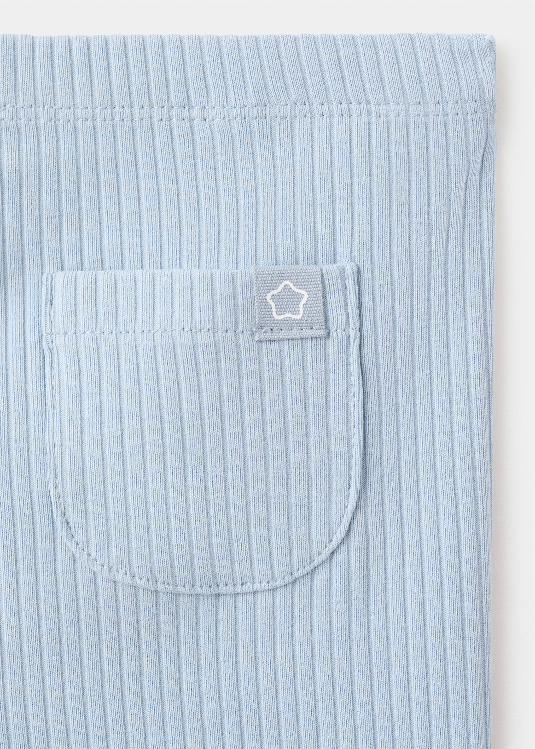 Leggings canalé algodón - Detalle del artículo 0, Azul. Ref: 27051269-00.