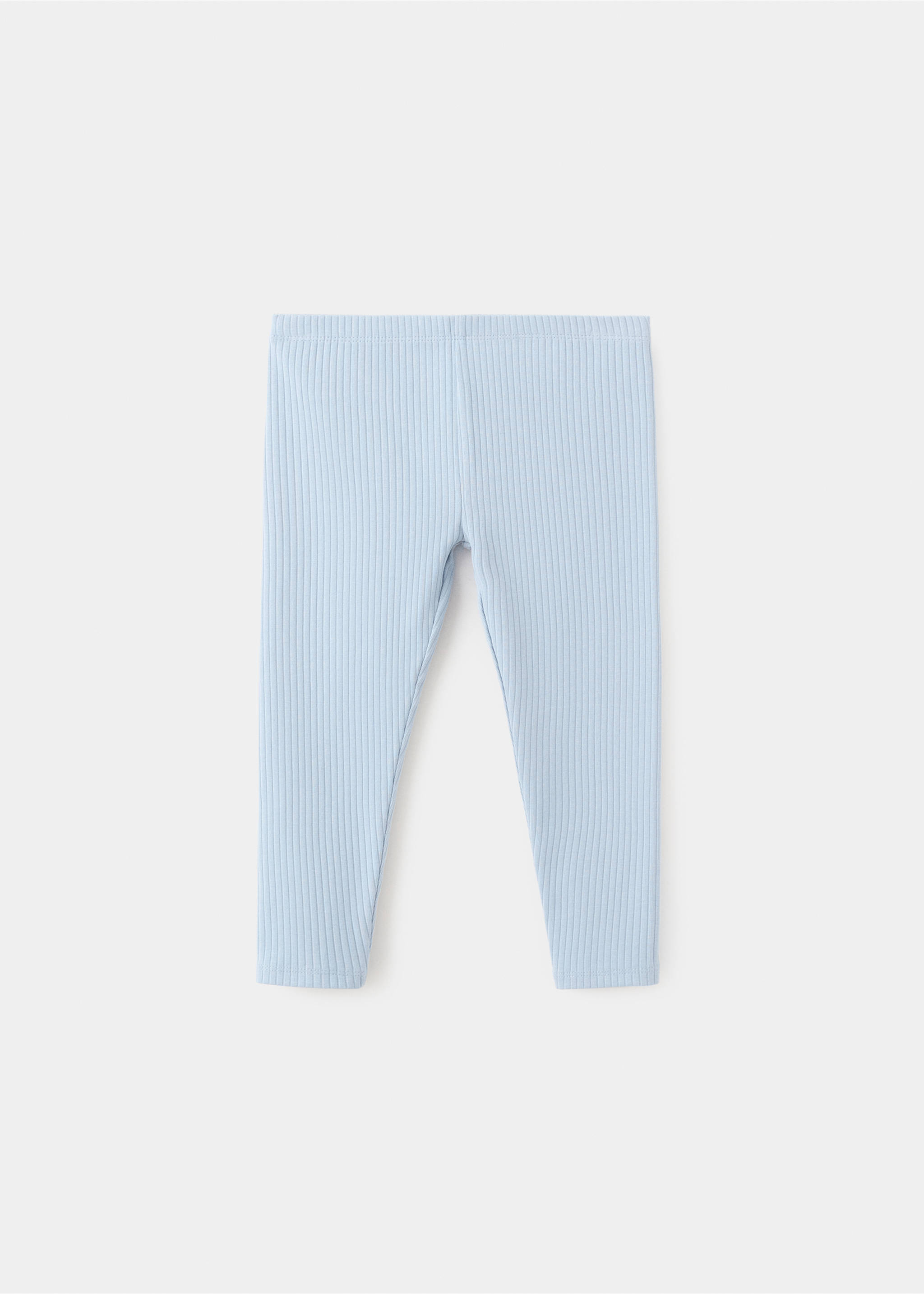 Cotton ribbed leggings - Article without model, Blue. Ref: 27051269-00.
