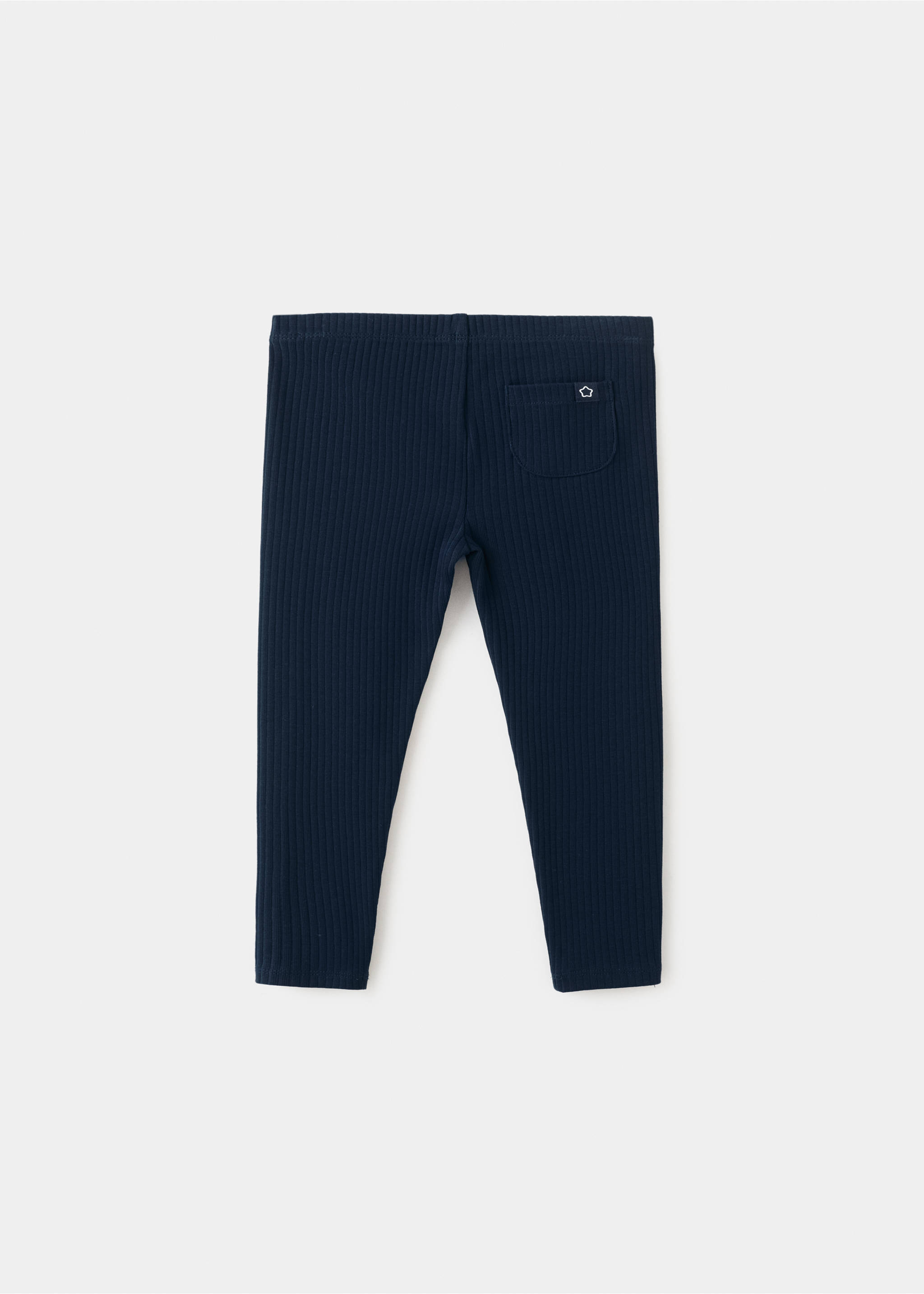 Leggings canalé algodón - Reverso del artículo, Azul marino. Ref: 27051269-00.