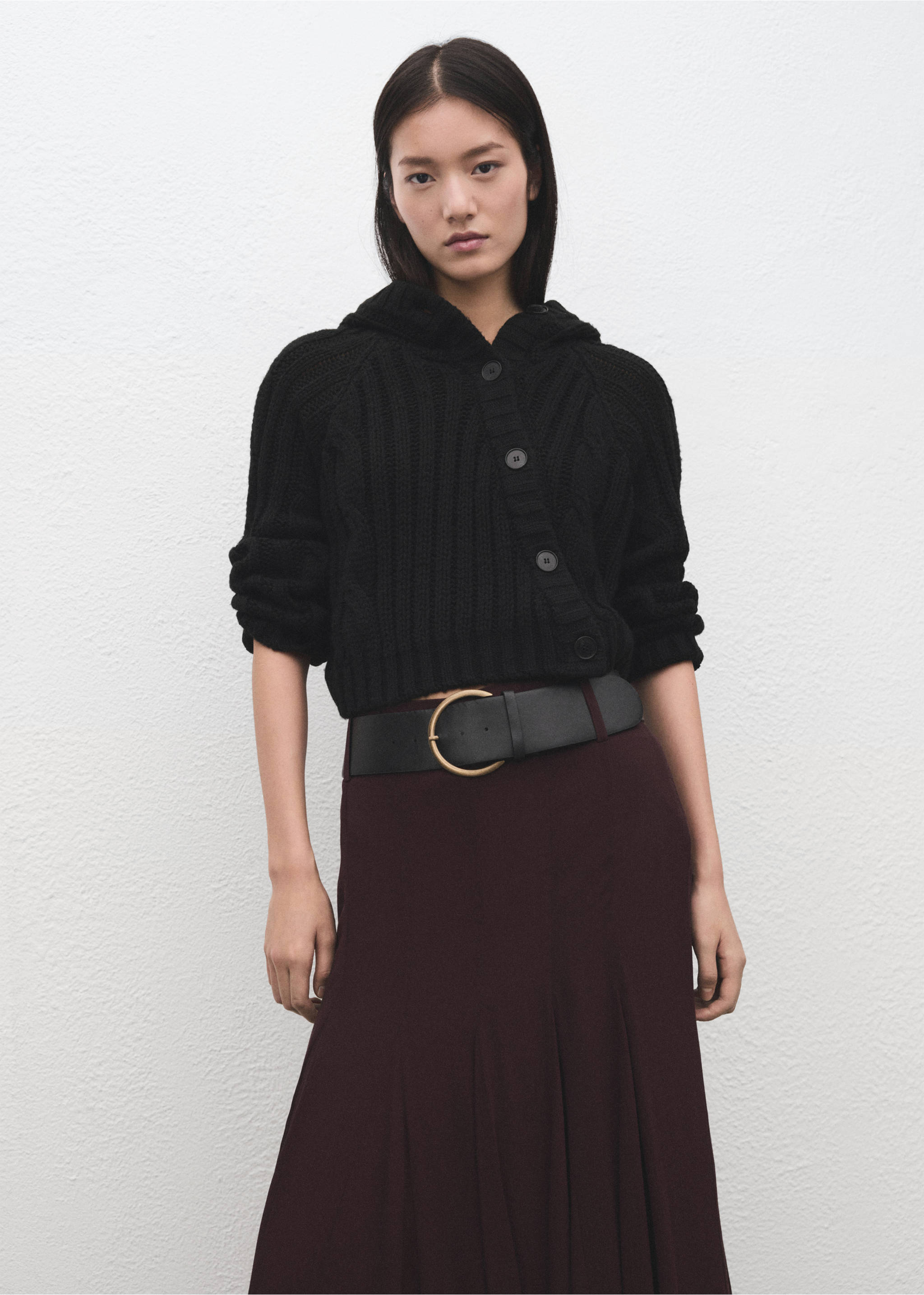 Veste croisée boutons - Plan moyen, Noir. Ref: 27051272-00.