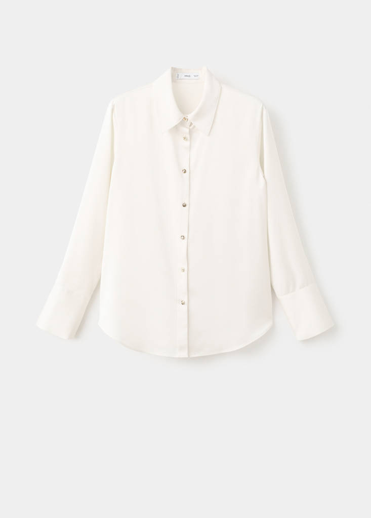 Satin finish flowy shirt — Ecru