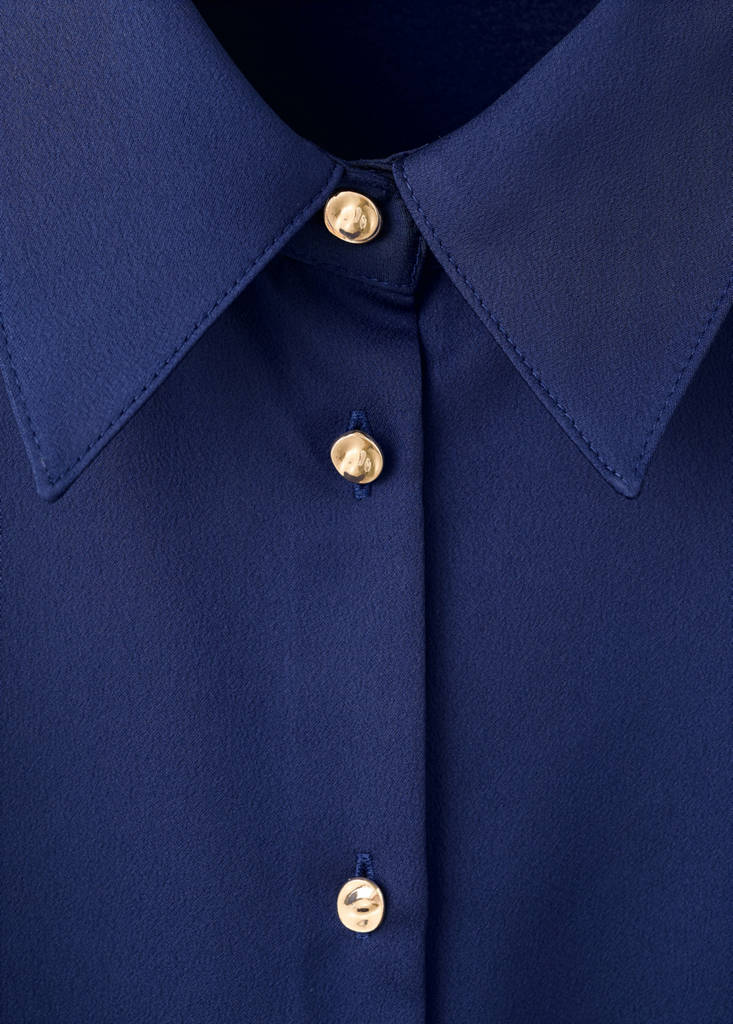 Satin finish flowy shirt — Blue