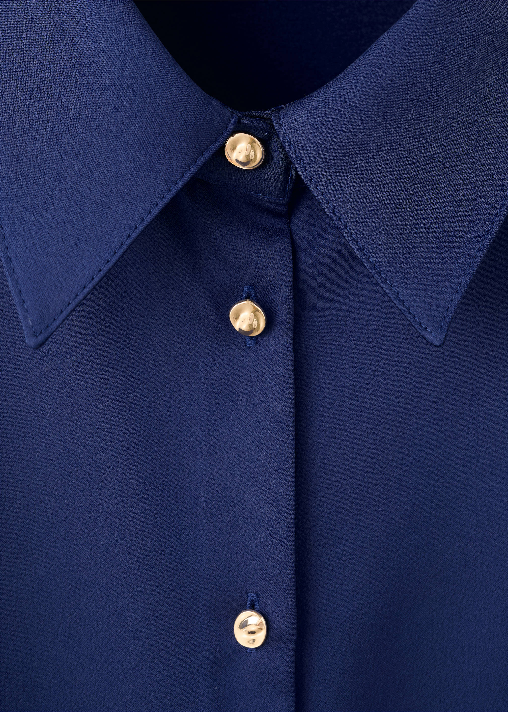 Camisa fluida satinada - Detalle del artículo 8, Azul. Ref: 27051274-00.