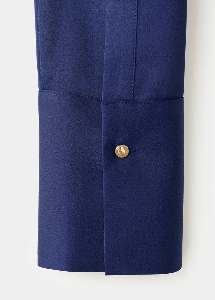 Satin finish flowy shirt — Blue