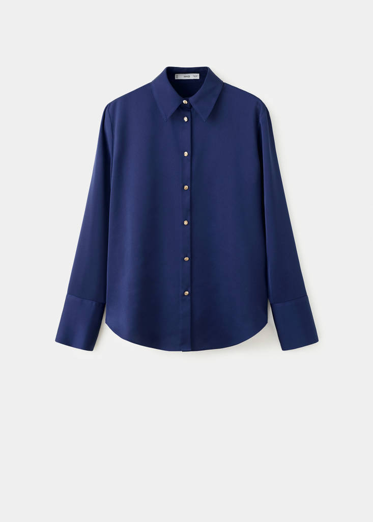 Satin finish flowy shirt — Blue