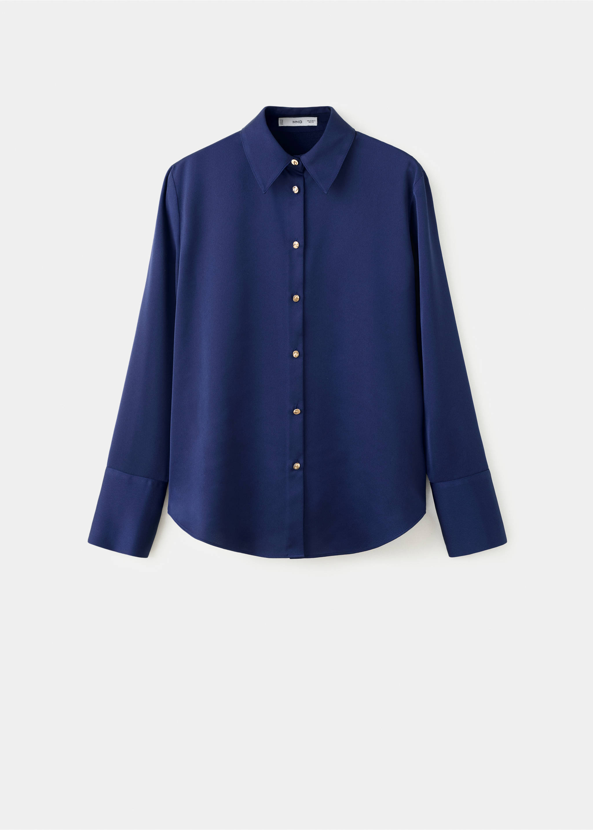 Satin finish flowy shirt - Article without model, Blue. Ref: 27051274-00.