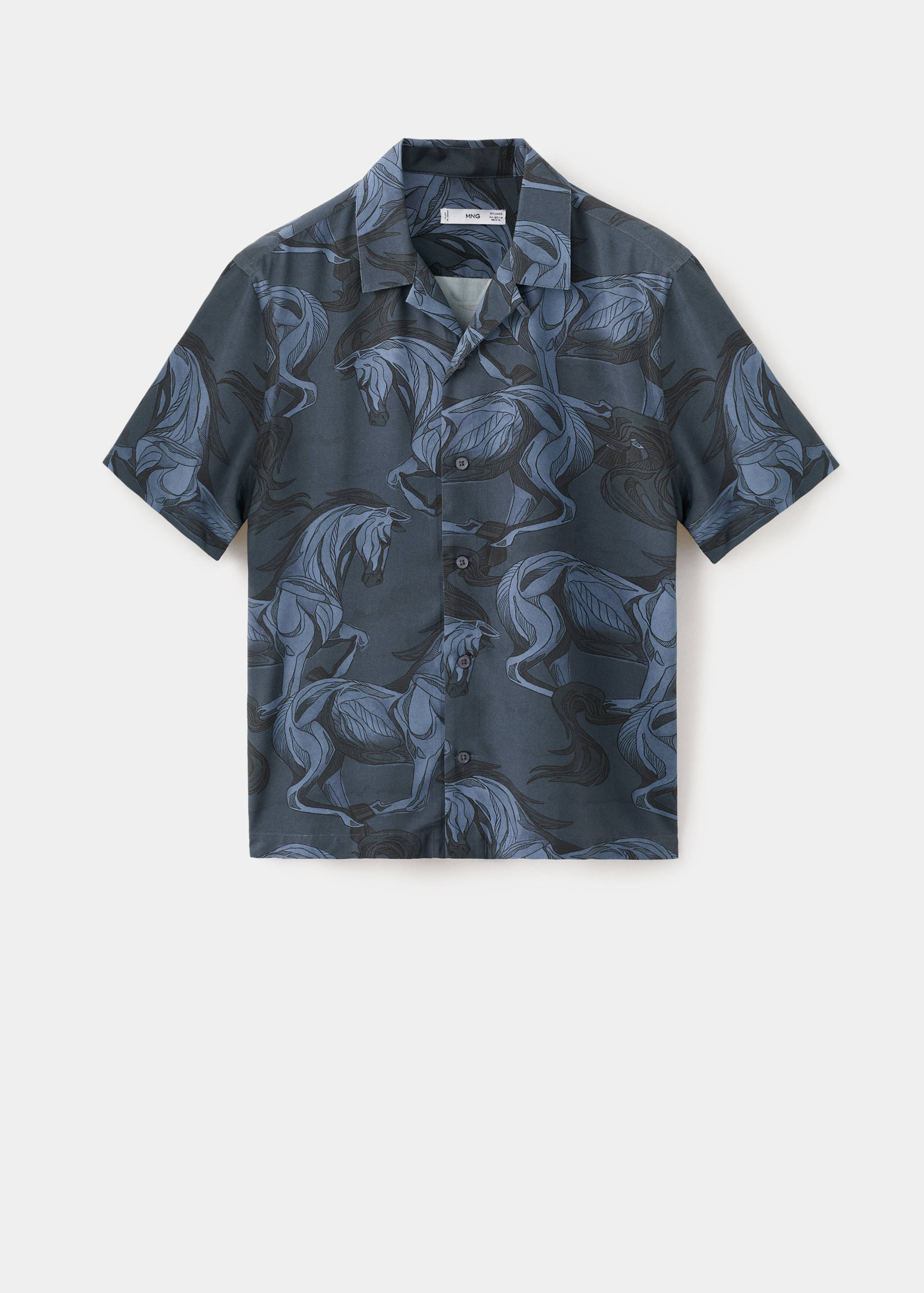 Printed flowing shirt with bowling collar - Article without model