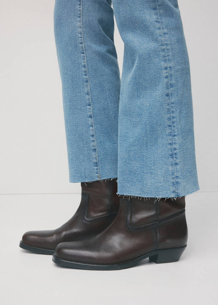 Maternity flared cropped jeans — Medium Blue