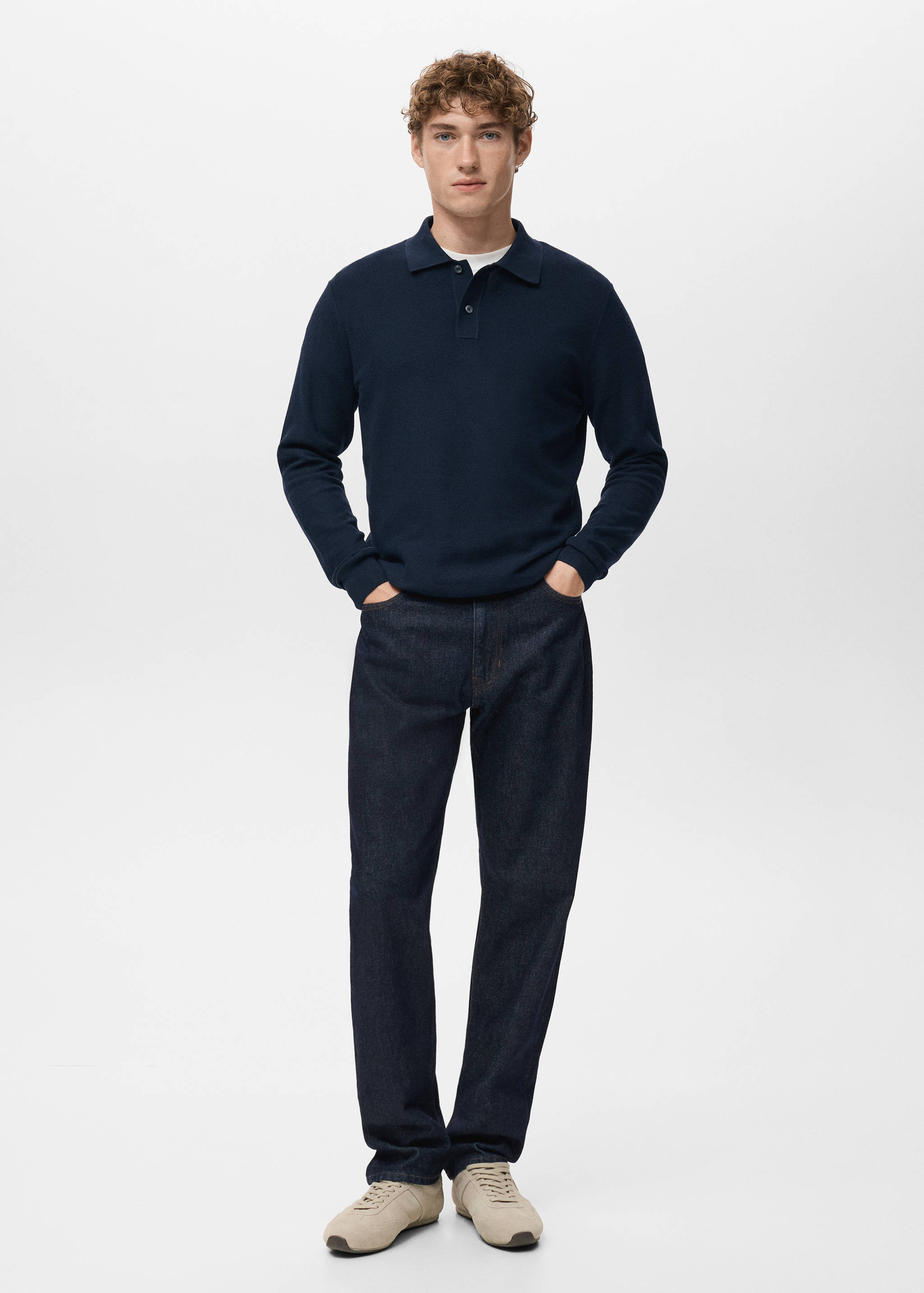 Jersey polo algodón microestructura - Plano general