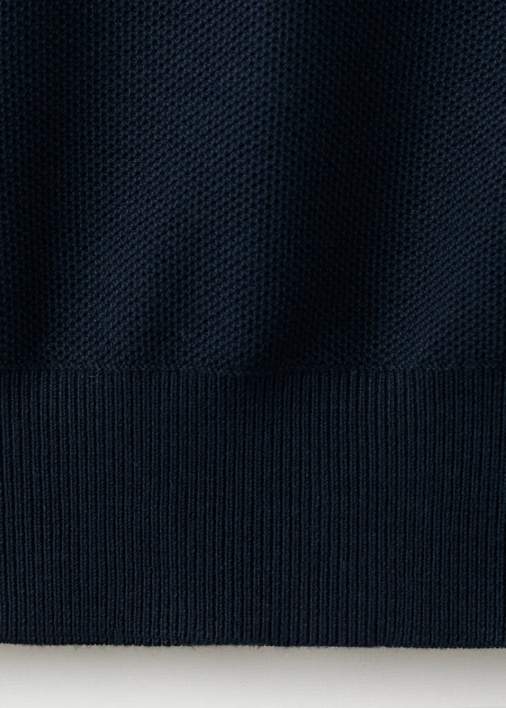 Micro-structured cotton polo shirt — Navy