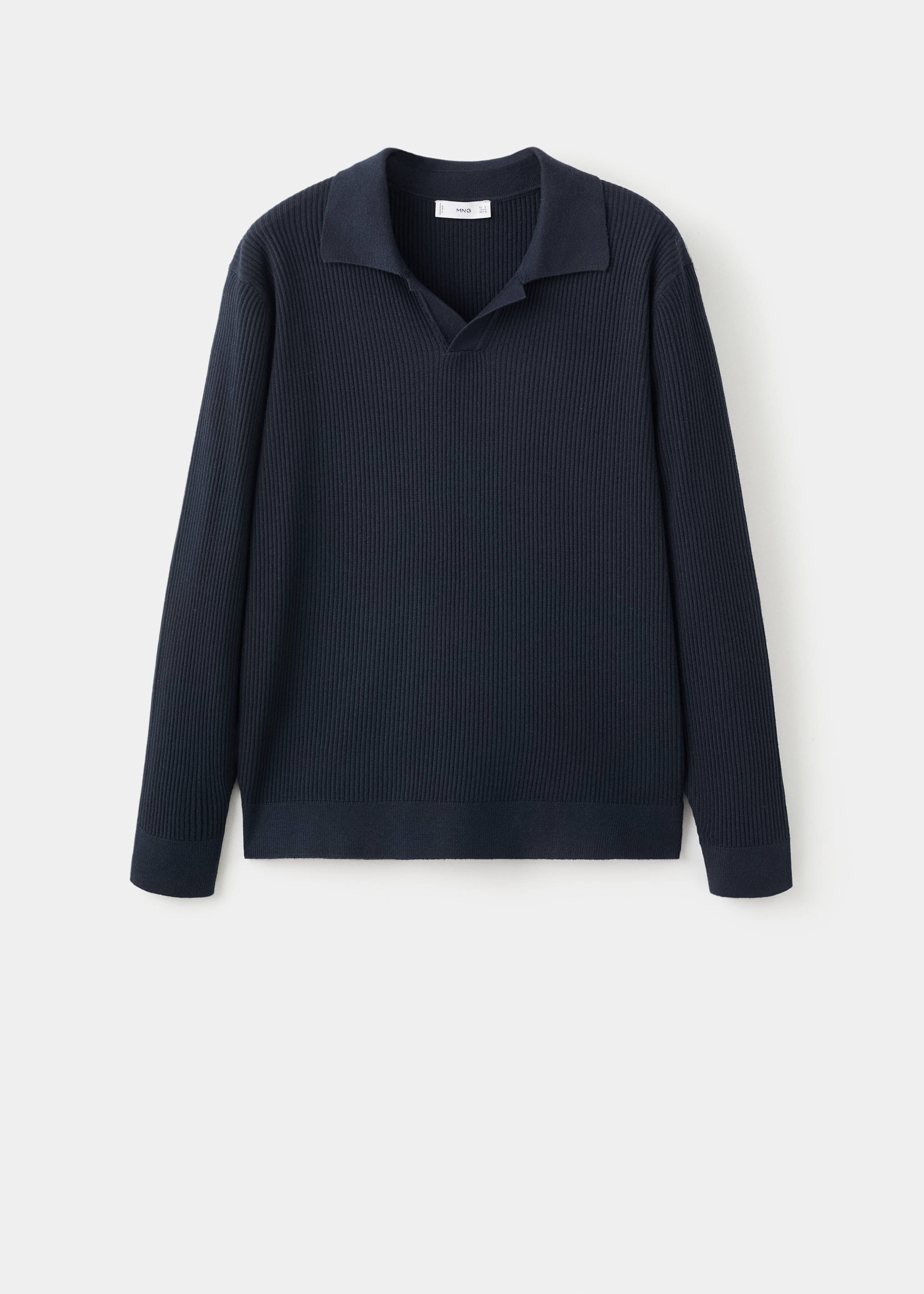 Jersey polo mezcla algodón canalé - Artículo sin modelo
