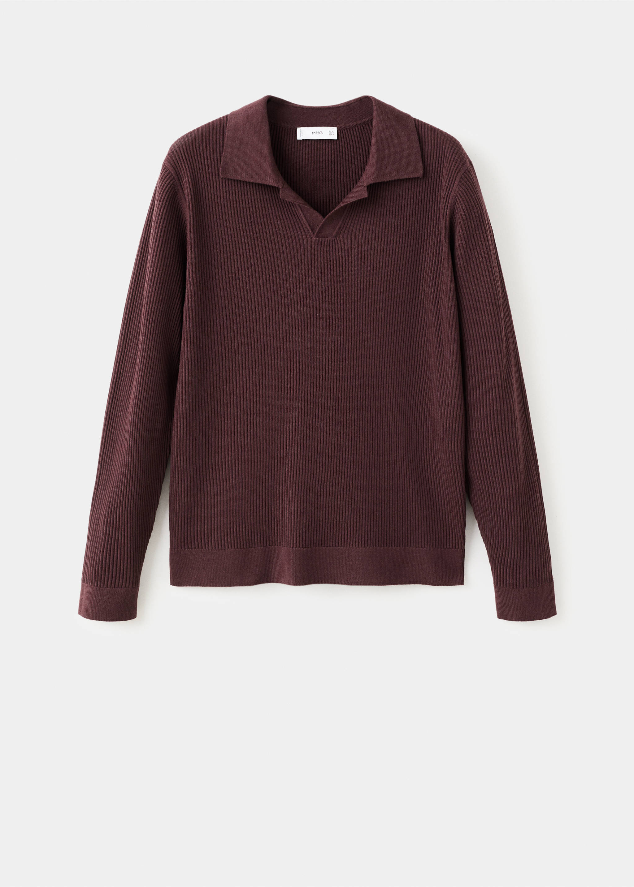 Jersey polo mezcla algodón canalé - Artículo sin modelo, Burdeos. Ref: 27051282-00.