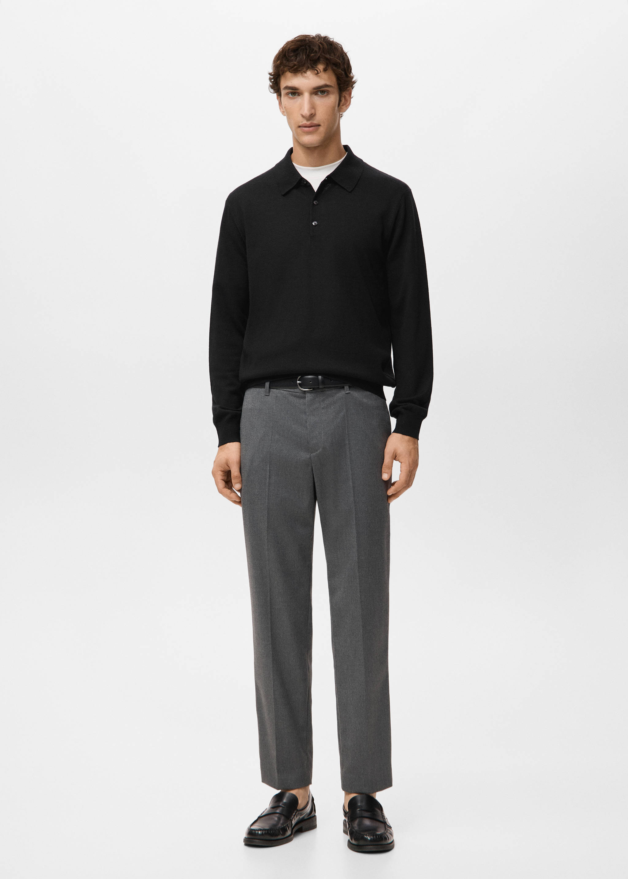 Jersey polo 100% lana merino - Plano general