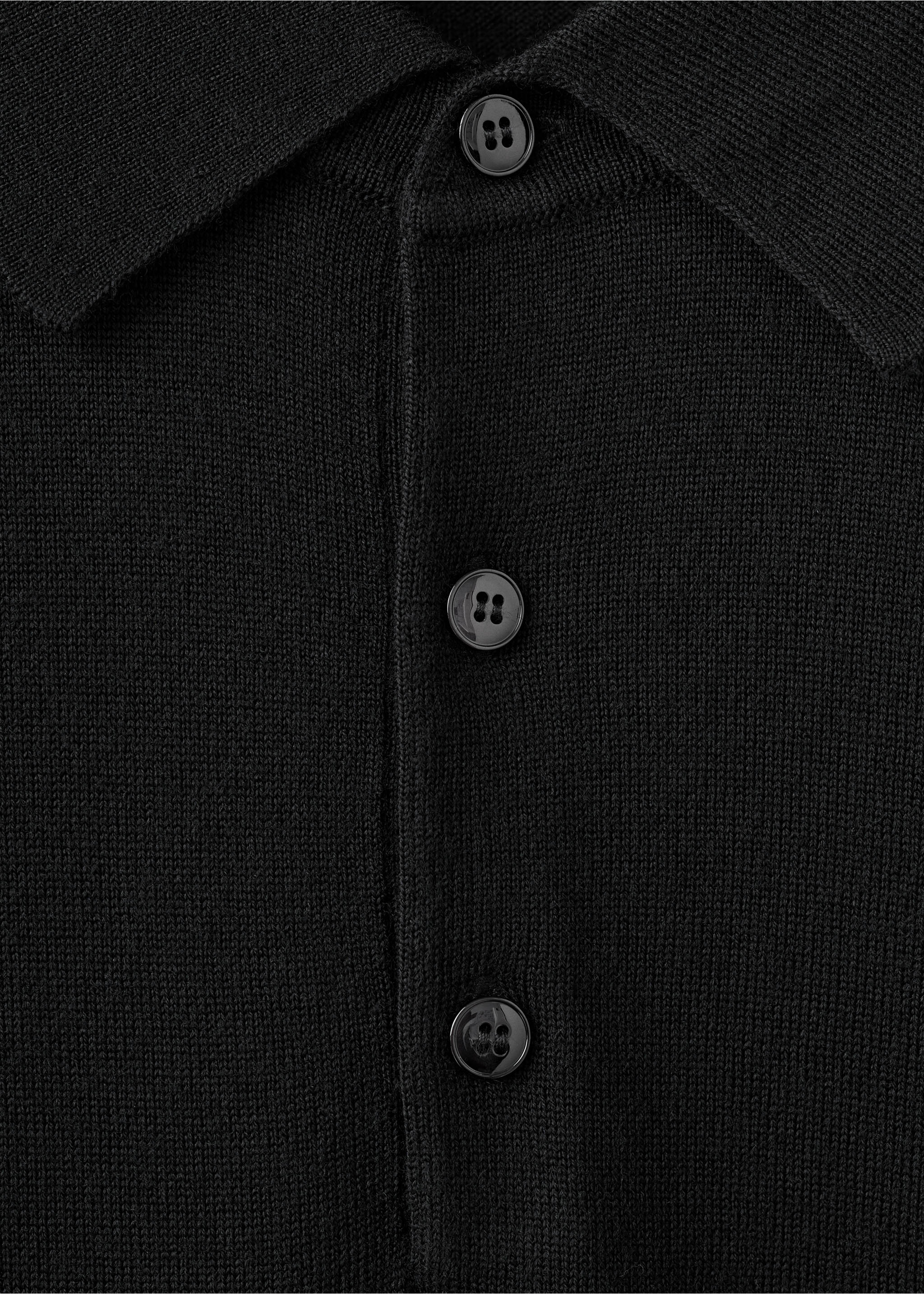 100% merino wool polo sweater - Details of the article 0, Black. Ref: 27051283-00.