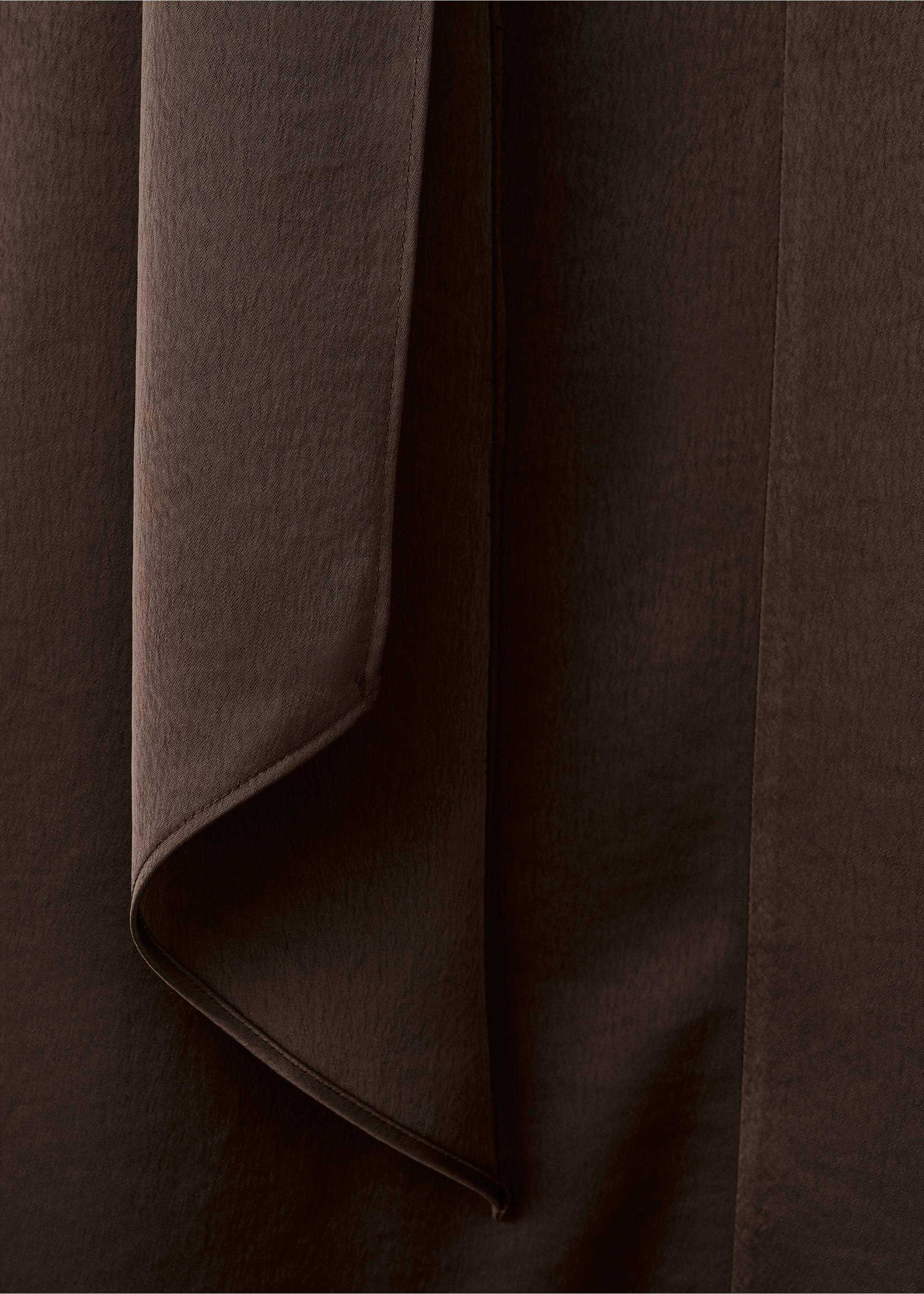 Satin dress with foulard - Details of the article 0, Brown. Ref: 27051284-00.