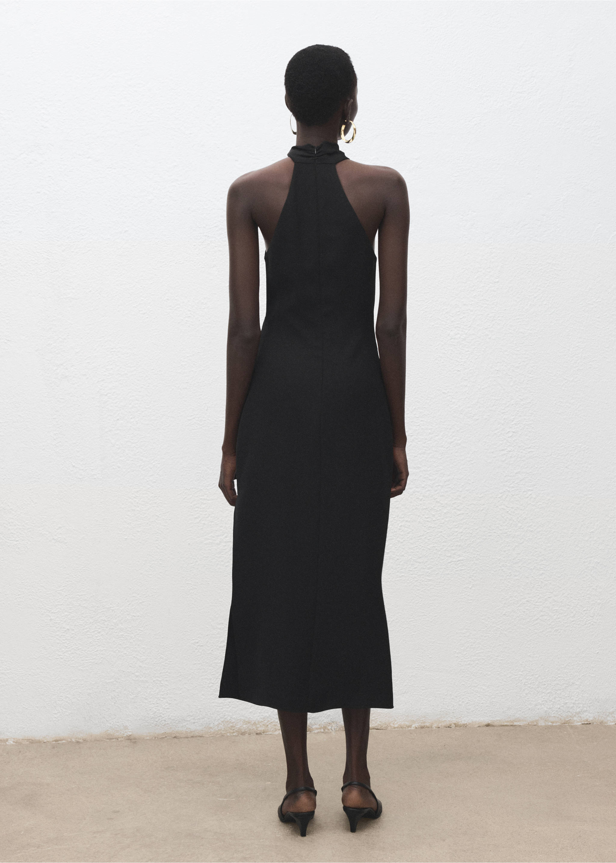 Vestit hàlter adorn metàl·lic - Revers de l'article, Negre. Ref: 27051285-00.