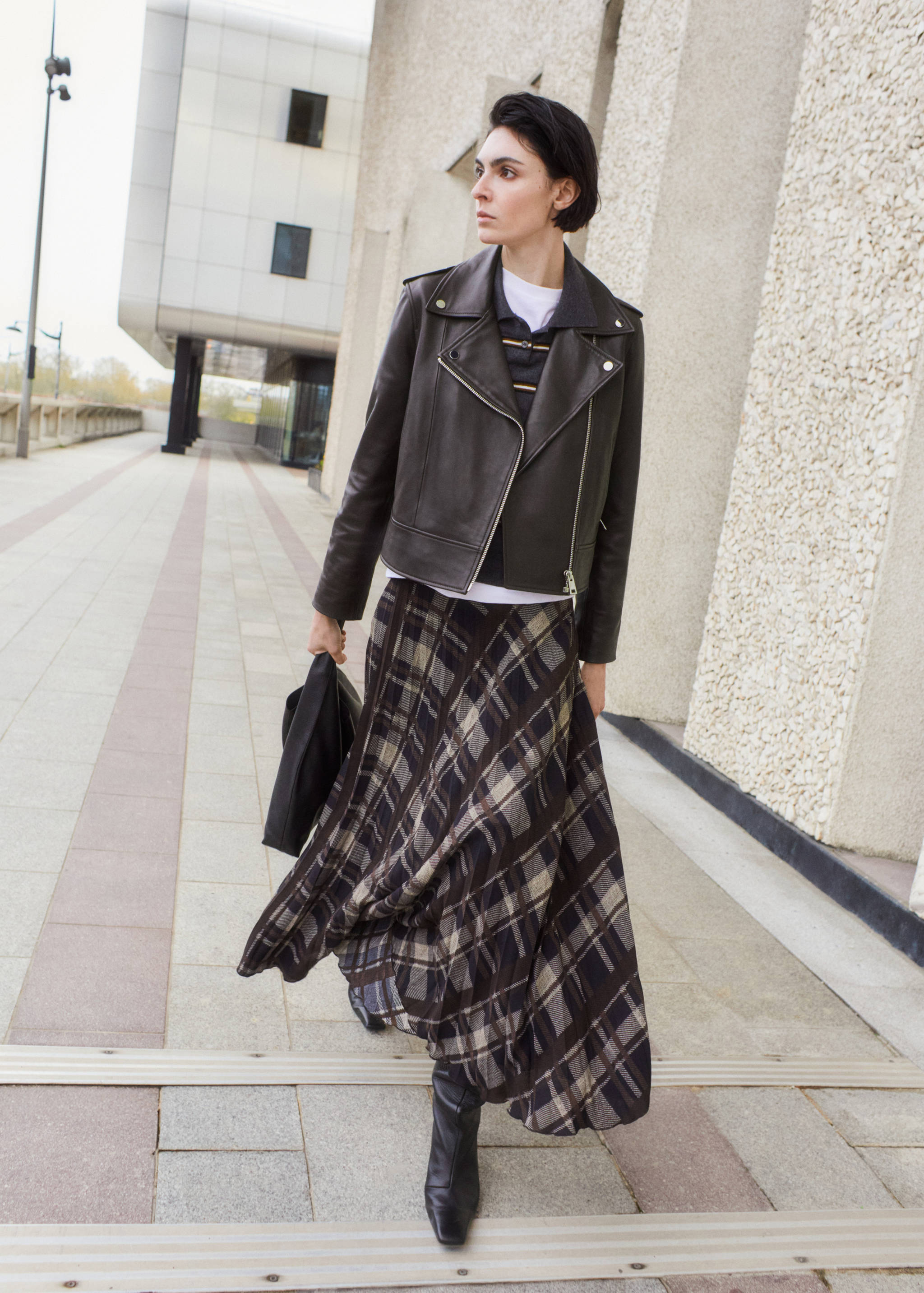 Leather biker jacket - General plane