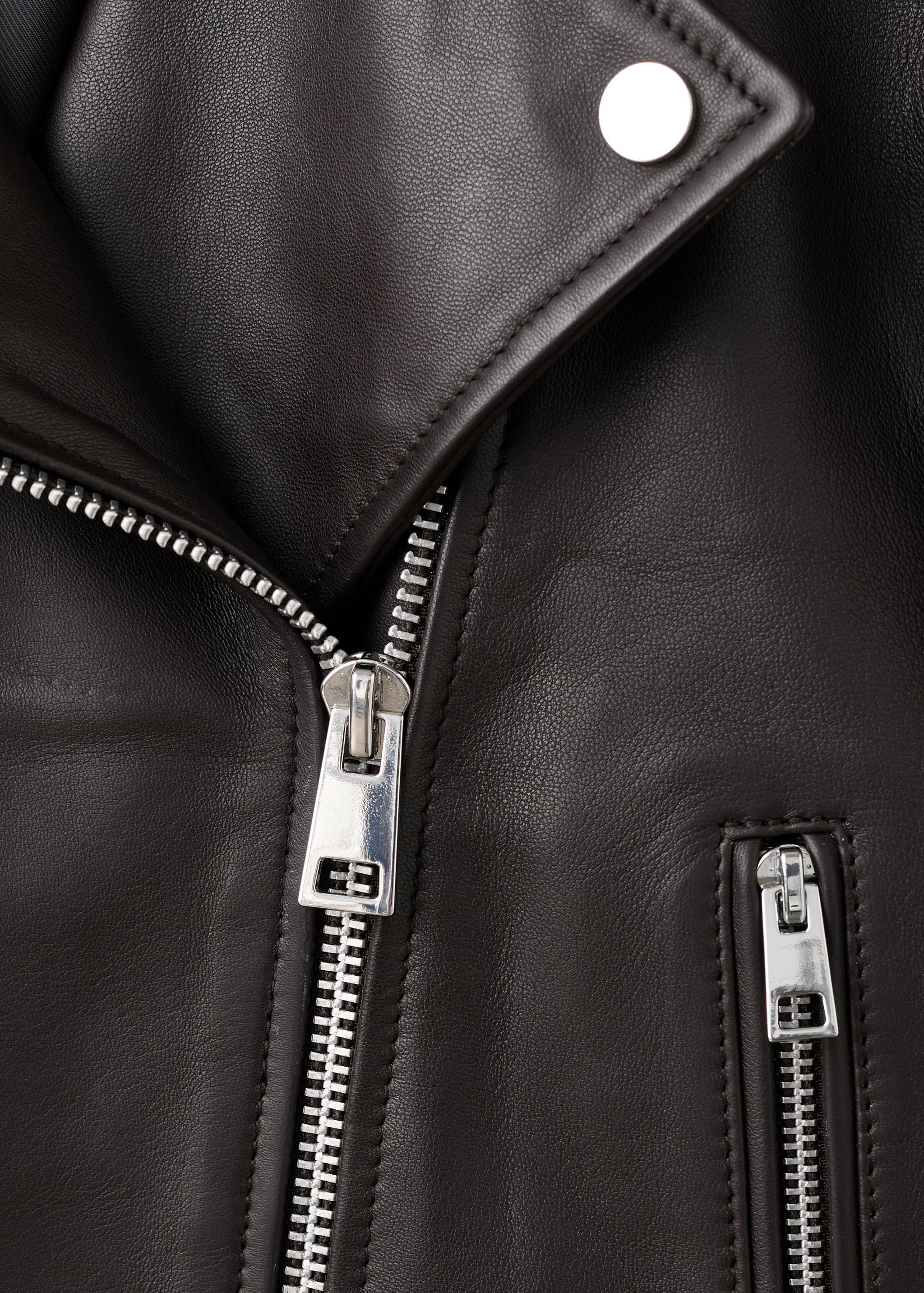 Leather biker jacket - Details of the article 0