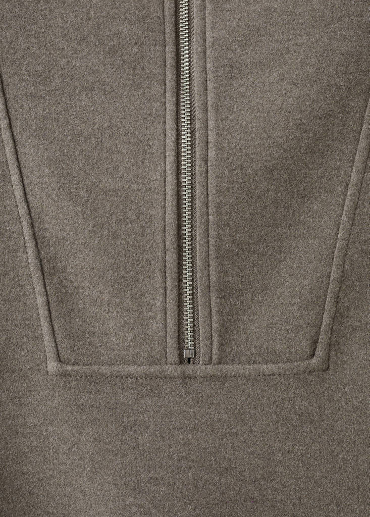 Turtleneck sweatshirt with zip — Medium Brown
