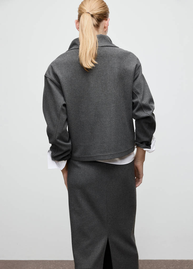 Turtleneck sweatshirt with zip — Dark Heather Grey