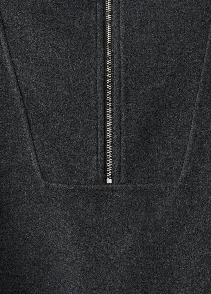 Turtleneck sweatshirt with zip — Dark Heather Grey