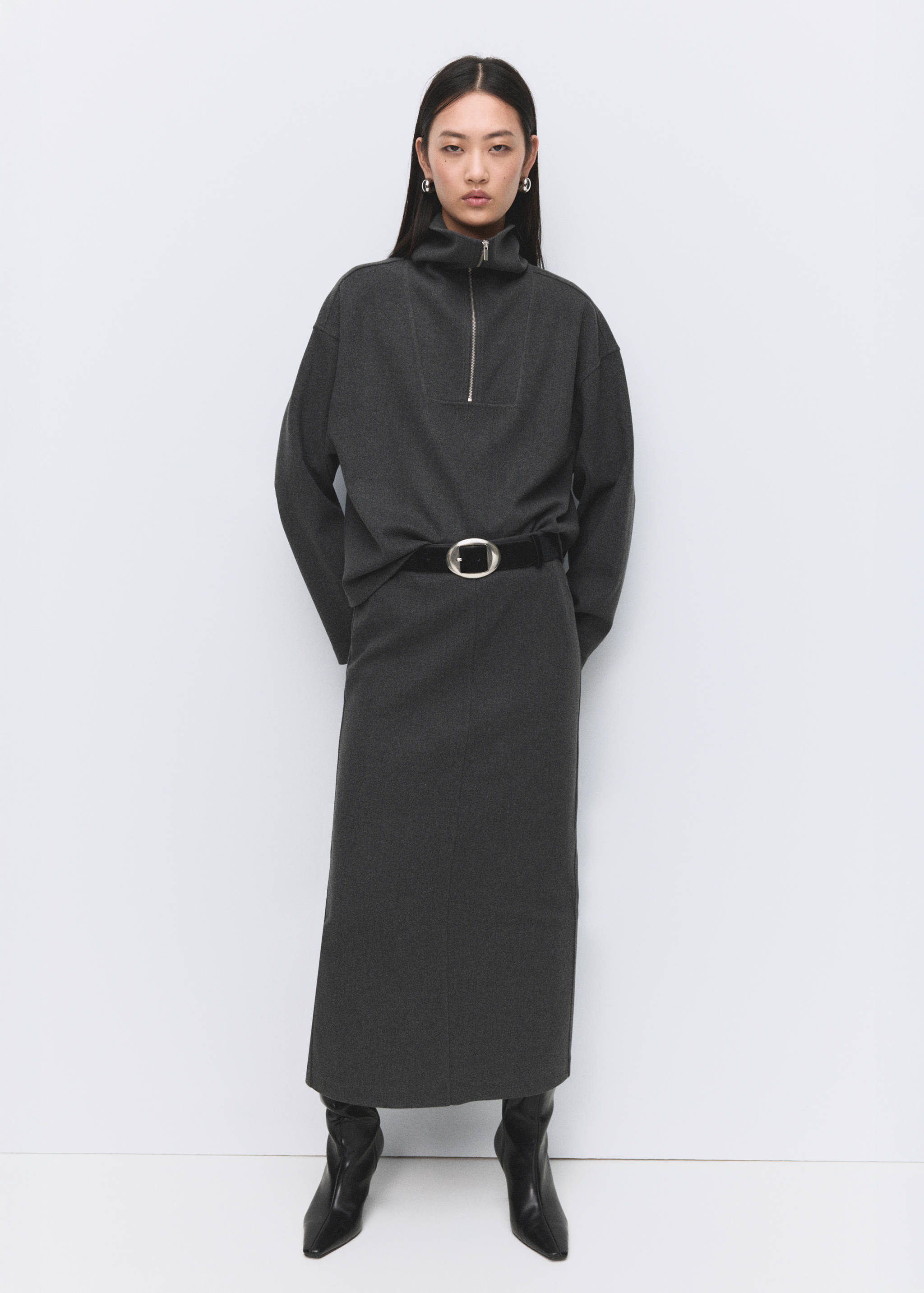 Turtleneck sweatshirt with zip - General plane