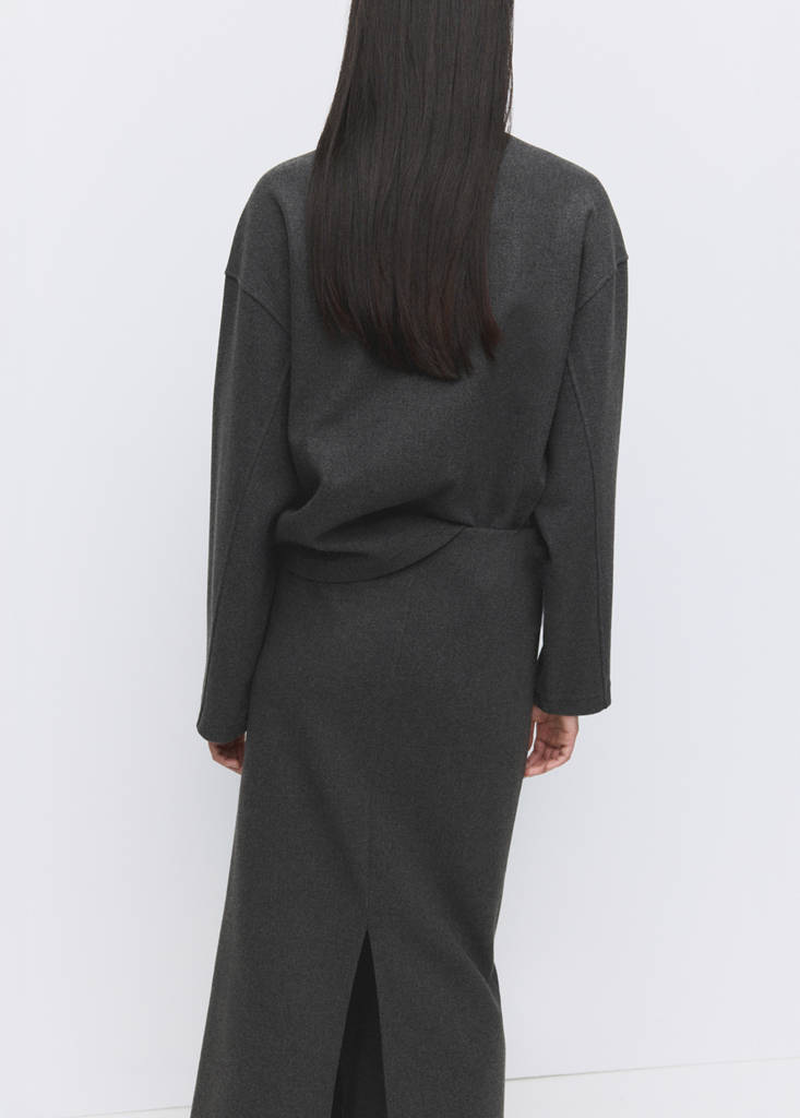 Turtleneck sweatshirt with zip — Dark Heather Grey