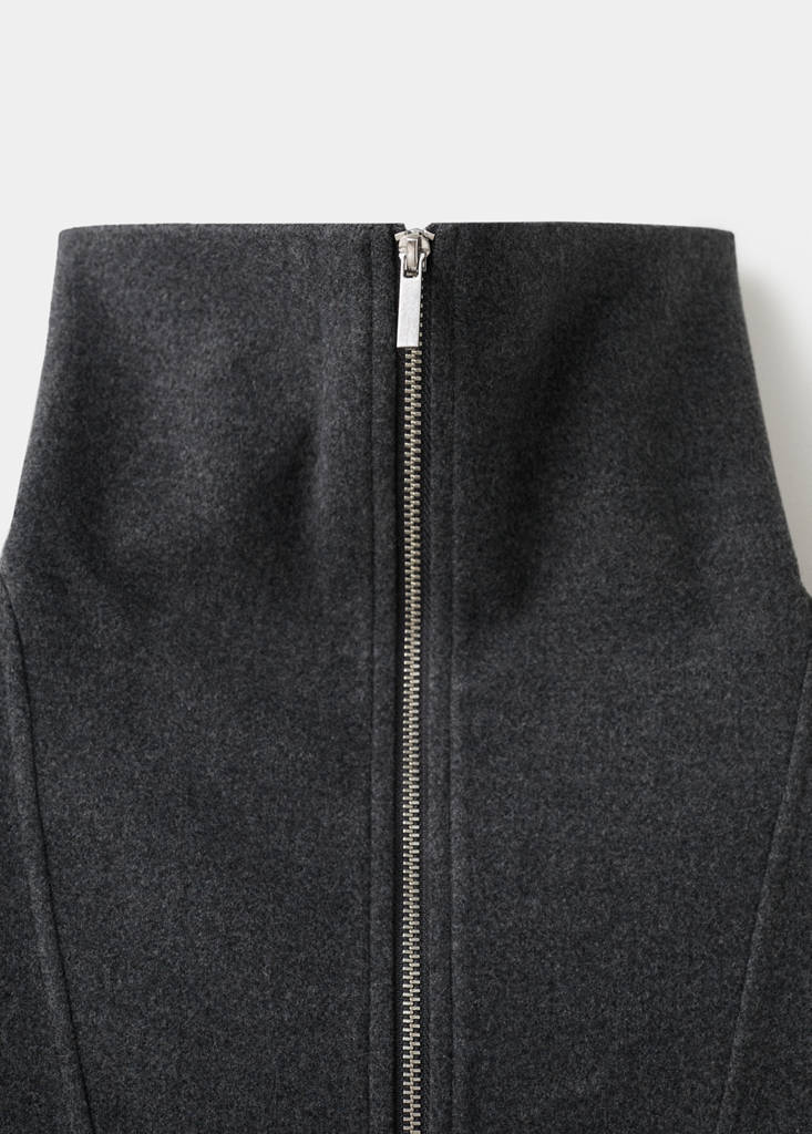 Turtleneck sweatshirt with zip — Dark Heather Grey